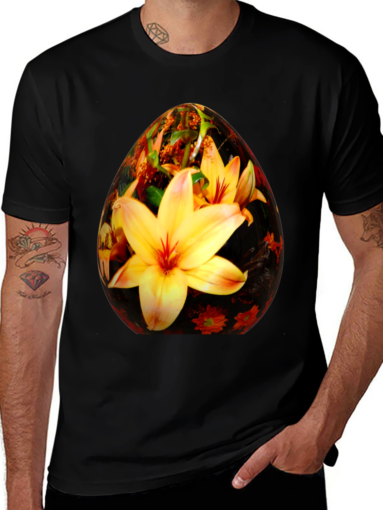 Variant 11 of Floral Easter Egg Graphic Tee