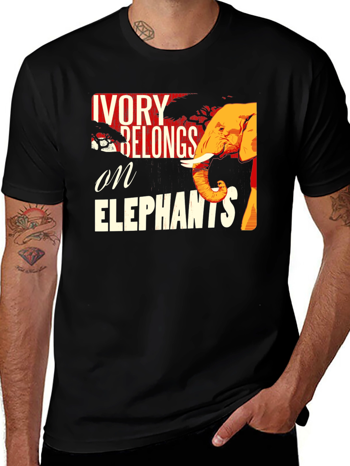 Variant 20 of Ivory Belongs on Elephants Graphic Tee