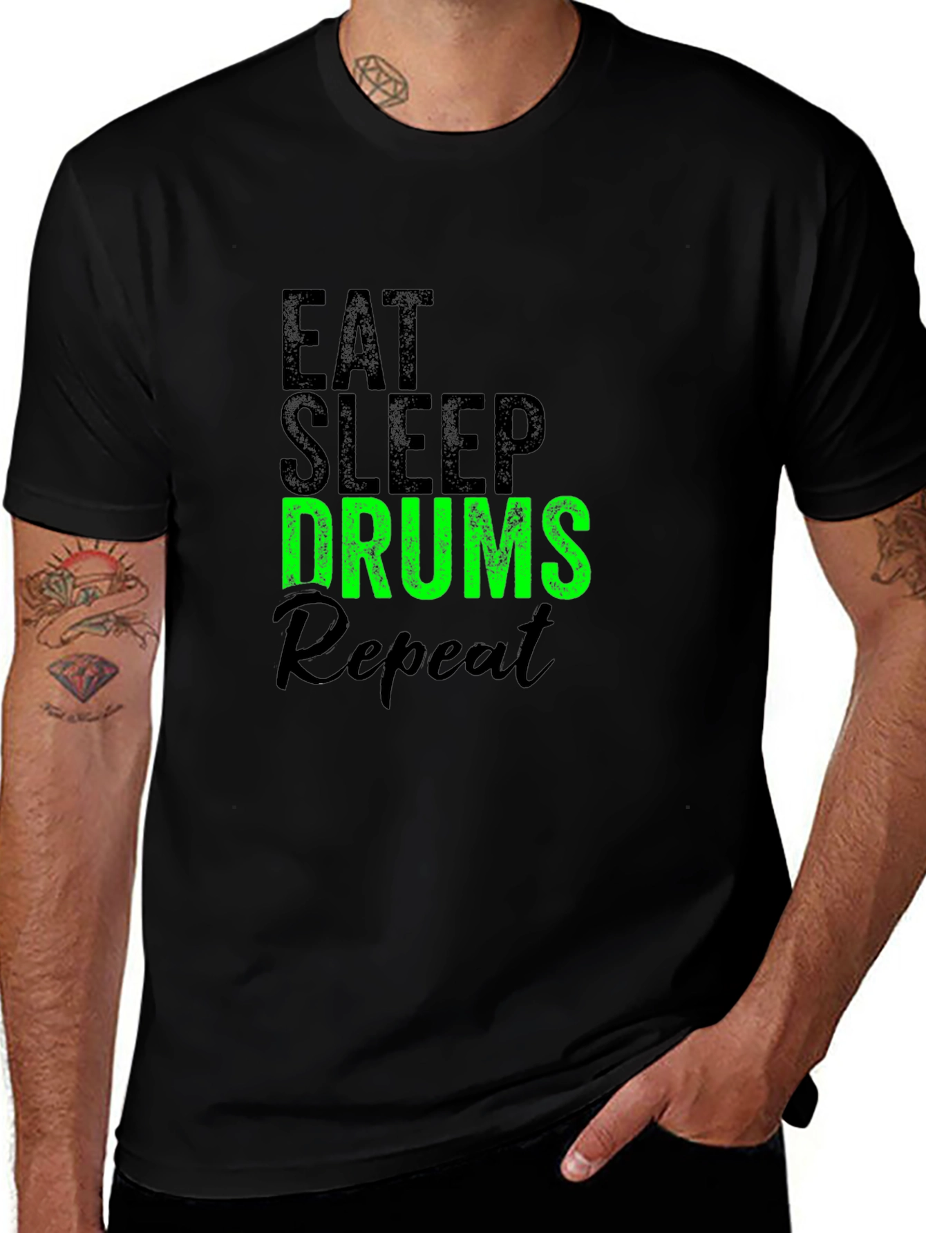 Variant 6 of Eat Sleep Drums Repeat Black T-Shirt