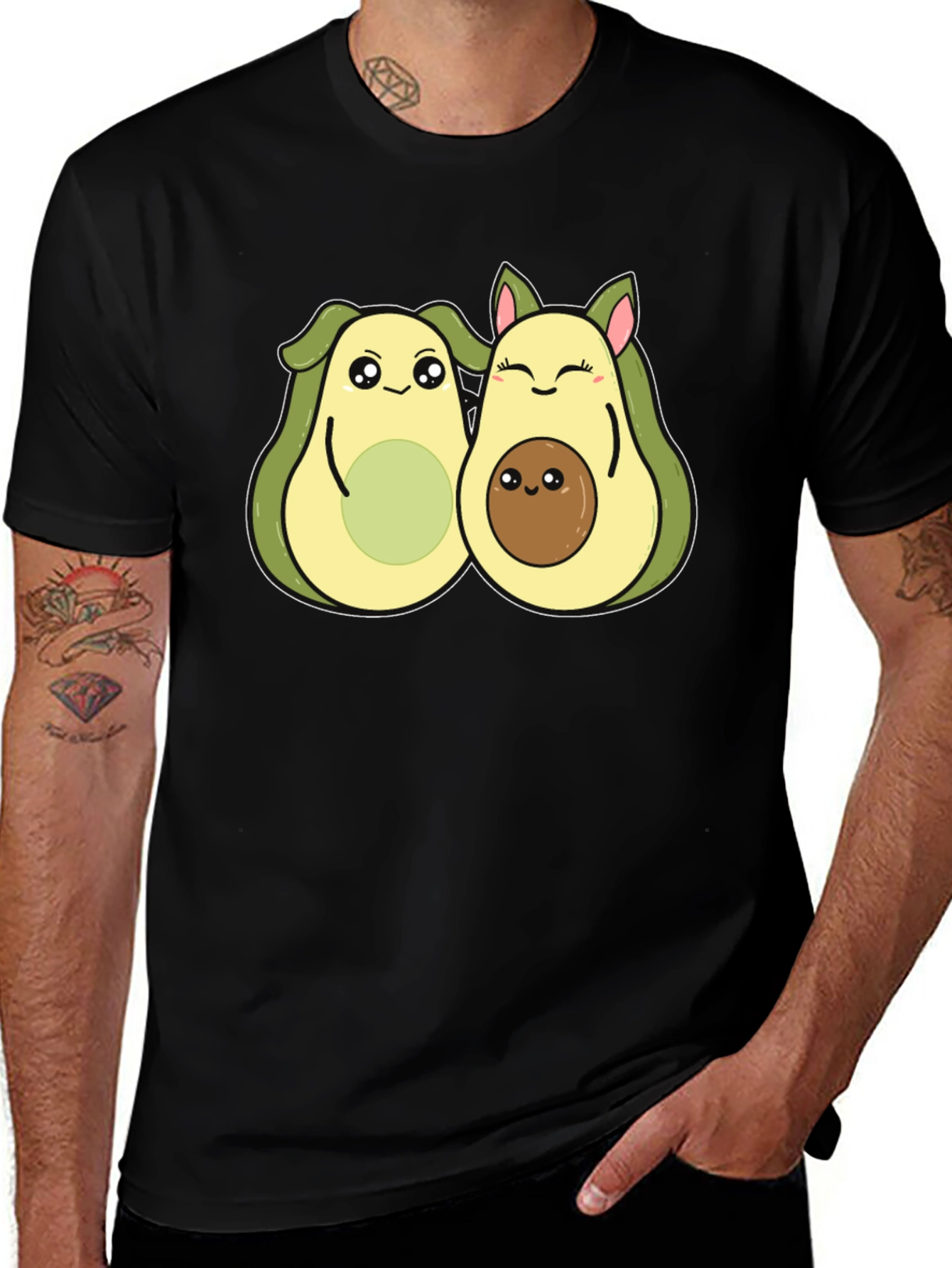 Variant 6 of Cute Avocado Family Graphic T-Shirt