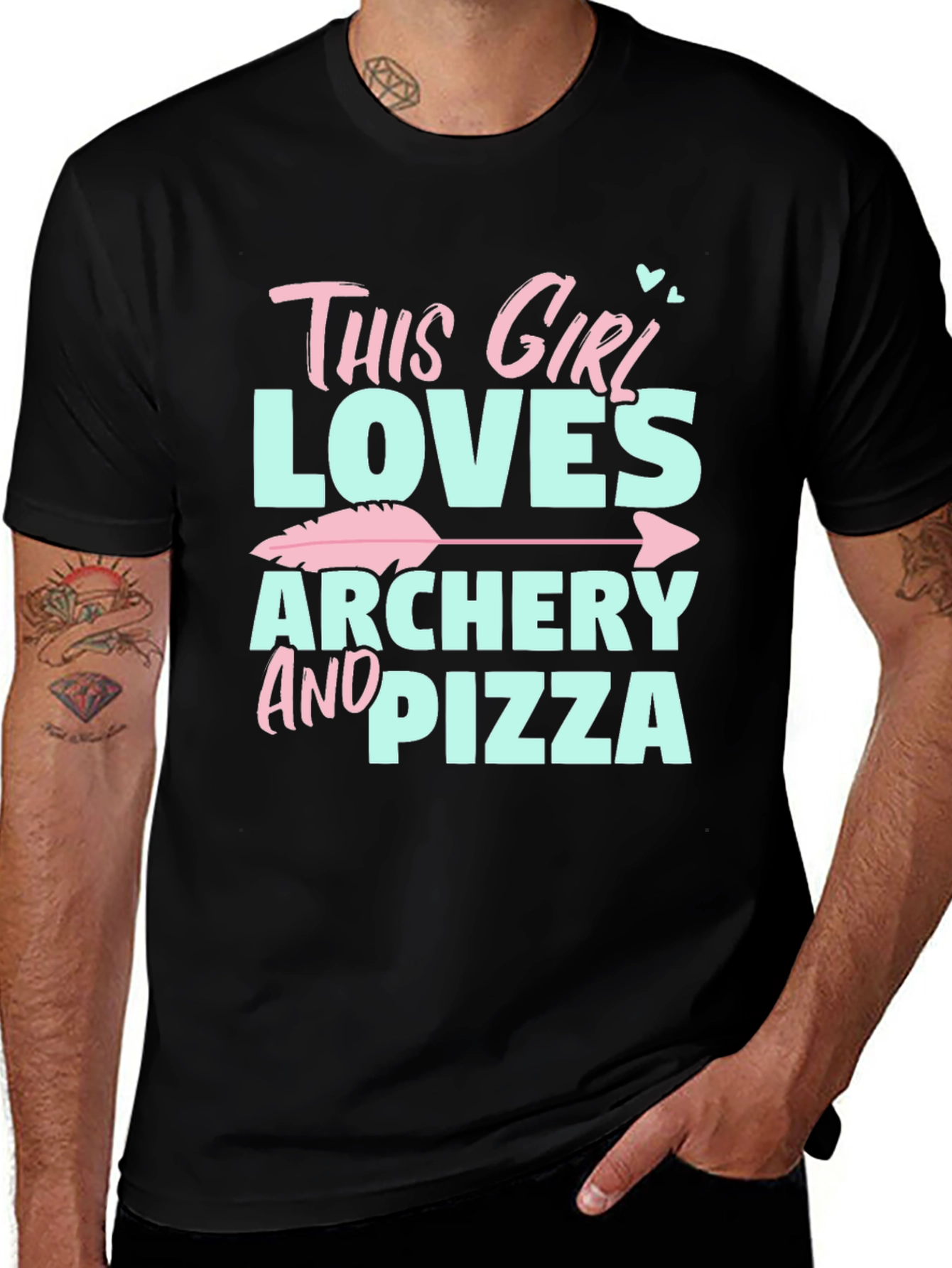 Variant 26 of Archery & Pizza Lover Graphic T-Shirt