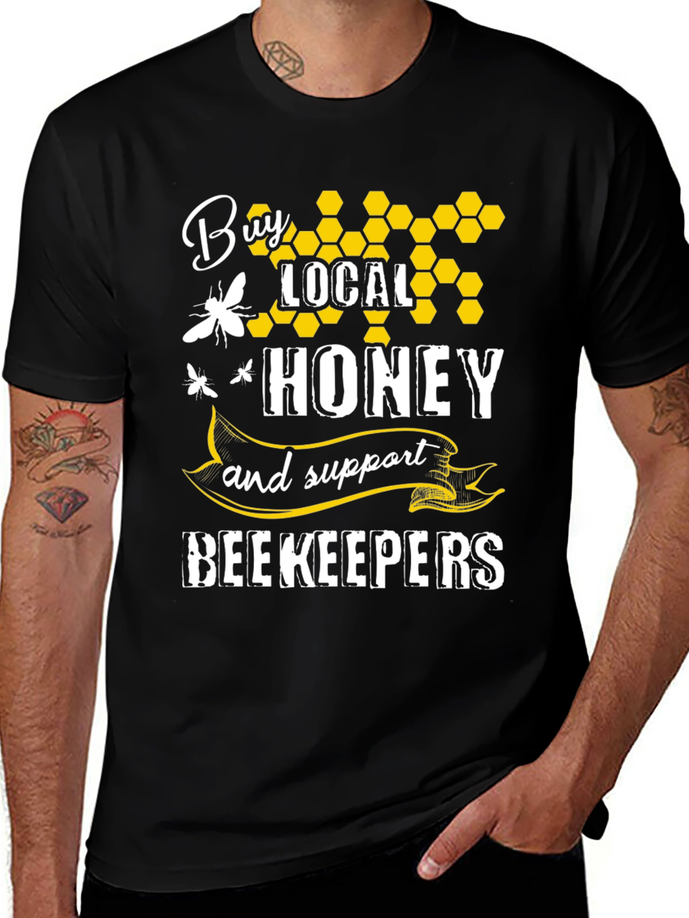 Variant 29 of Buy Local Honey T-Shirt - Beekeeper Support Tee