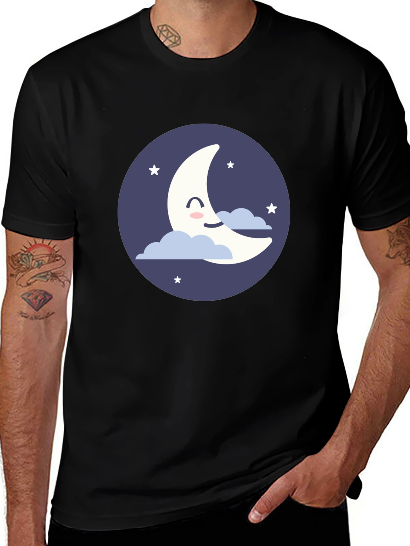 Variant 26 of Cute Crescent Moon Graphic T-Shirt