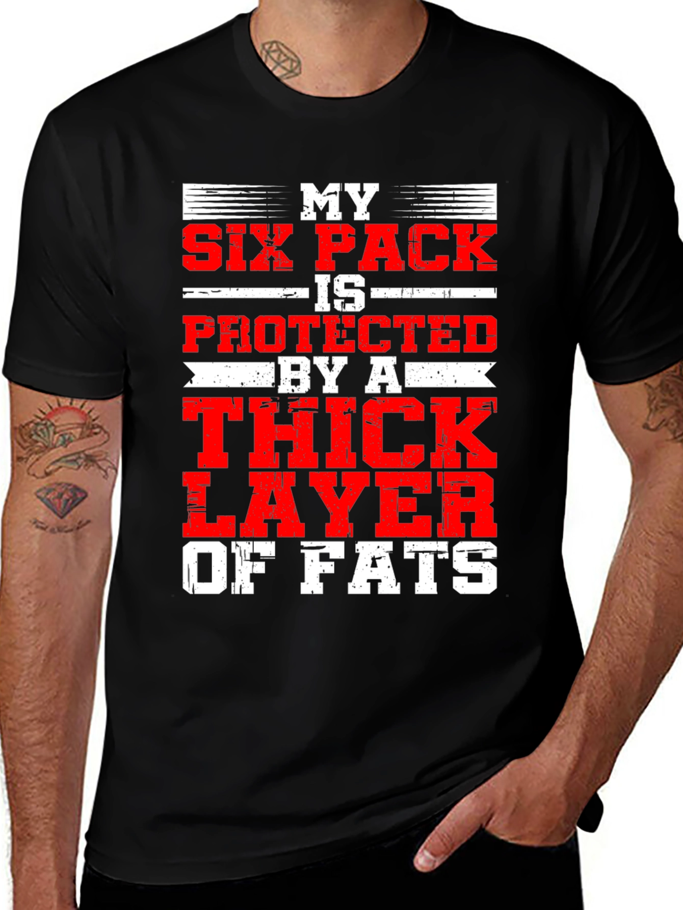 Variant 18 of My Six Pack is Protected Funny Graphic T-Shirt