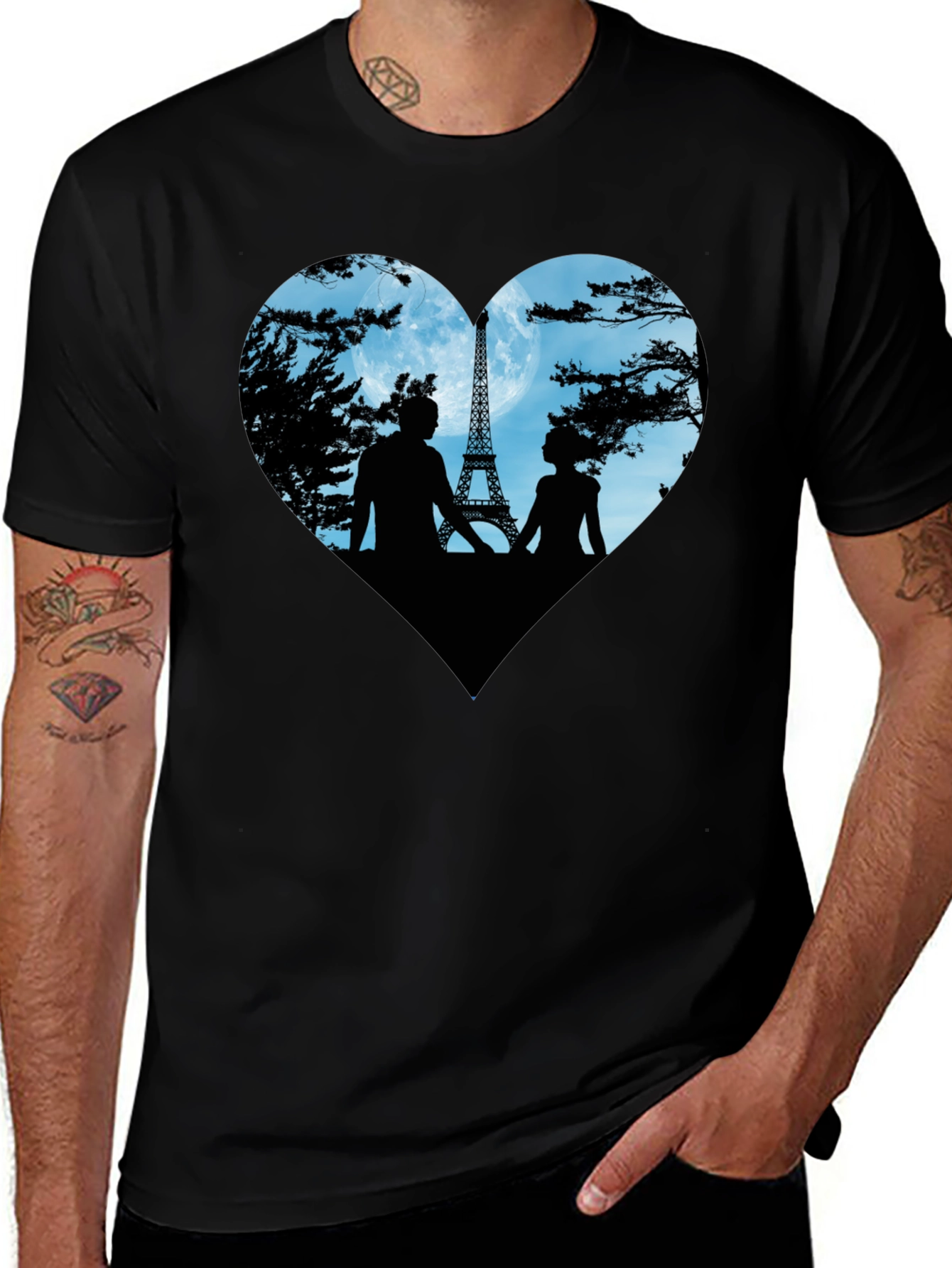 Paris Romance Heart Graphic Tee