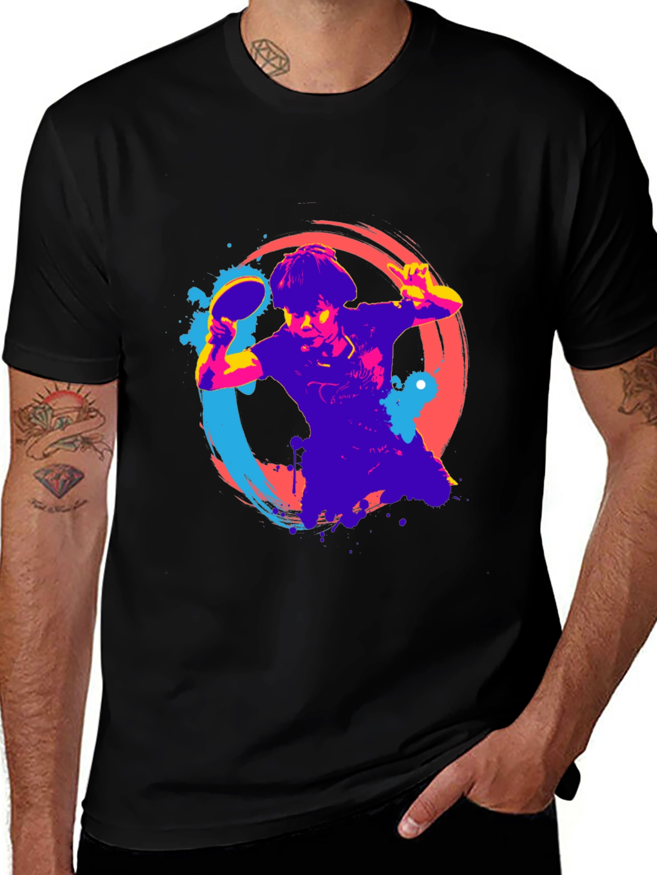 Vibrant Table Tennis Graphic Tee