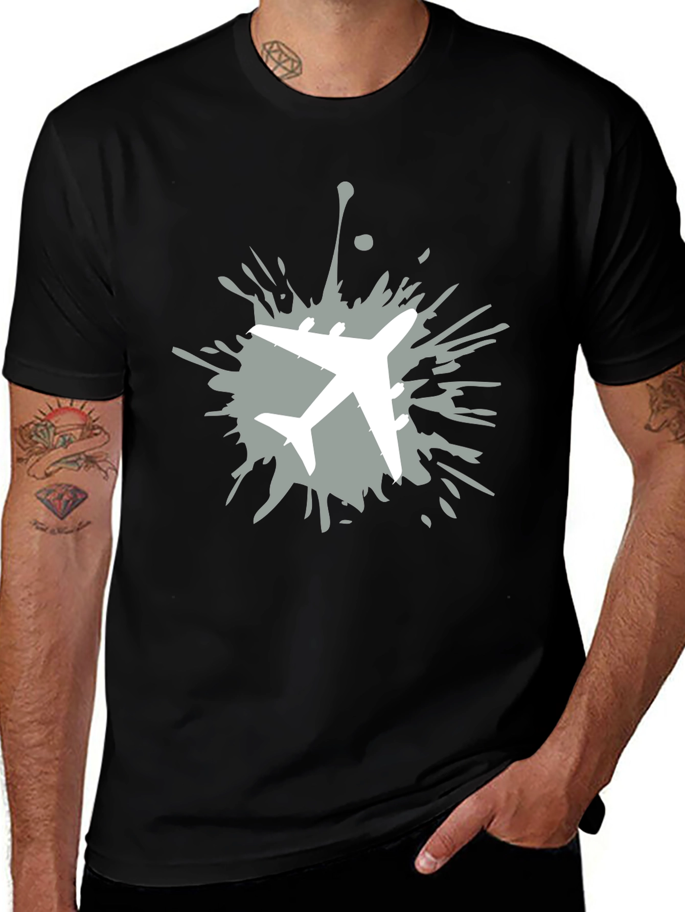 Variant 15 of Airplane Splatter Graphic T-Shirt