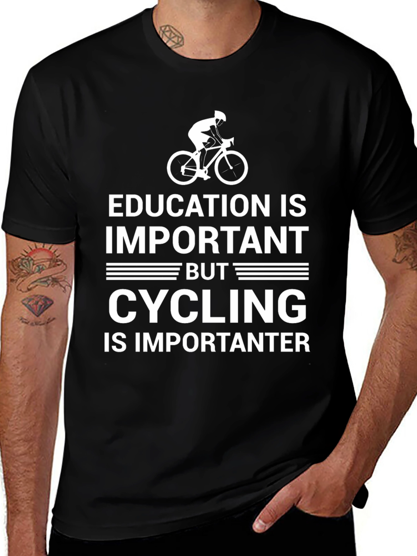 Cycling is Importanter Funny Graphic T-Shirt