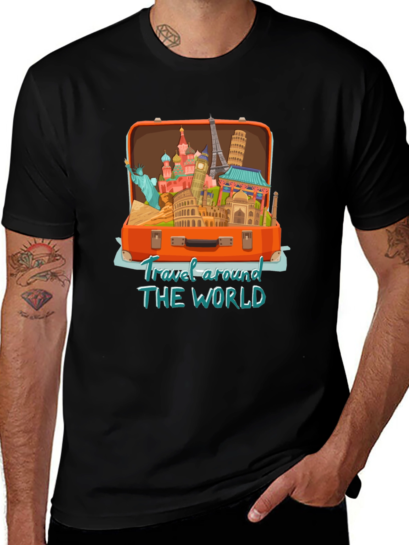 Variant 11 of Travel Around The World Graphic T-Shirt