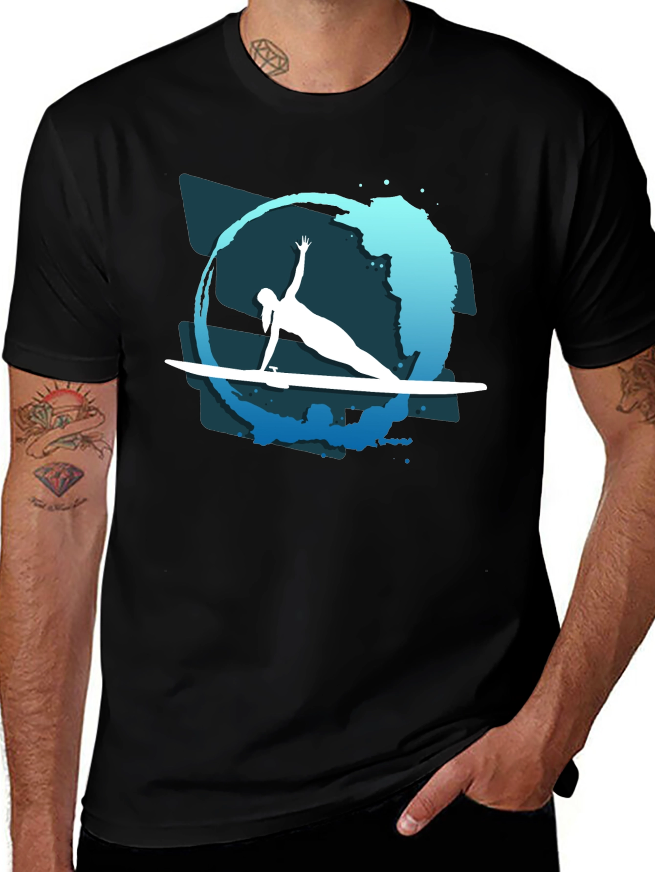 Variant 4 of Surfer Silhouette Tee - Coastal Vibe