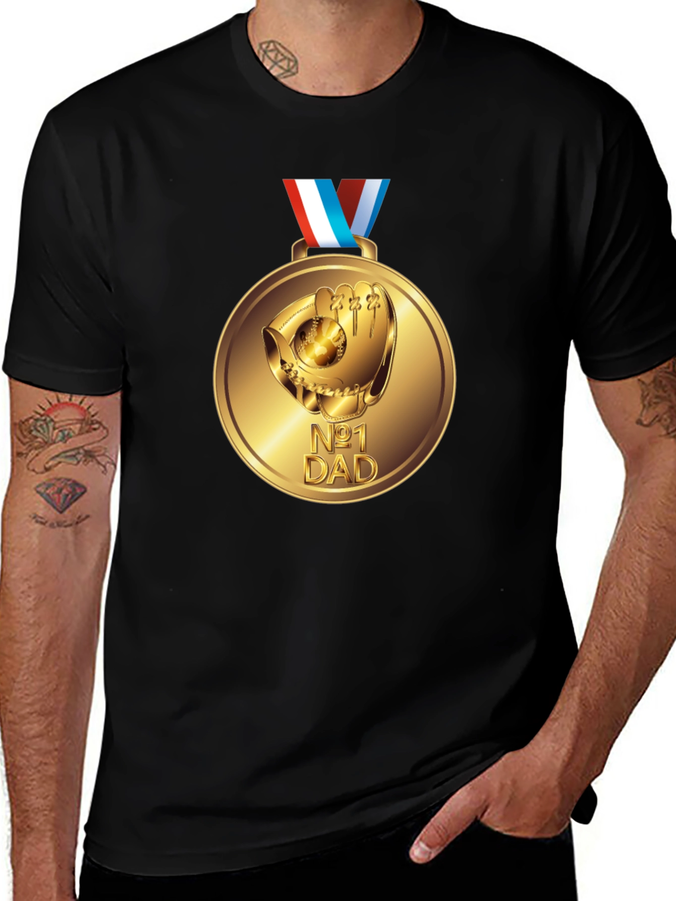 Variant 22 of Best Dad Ever Medal T-Shirt
