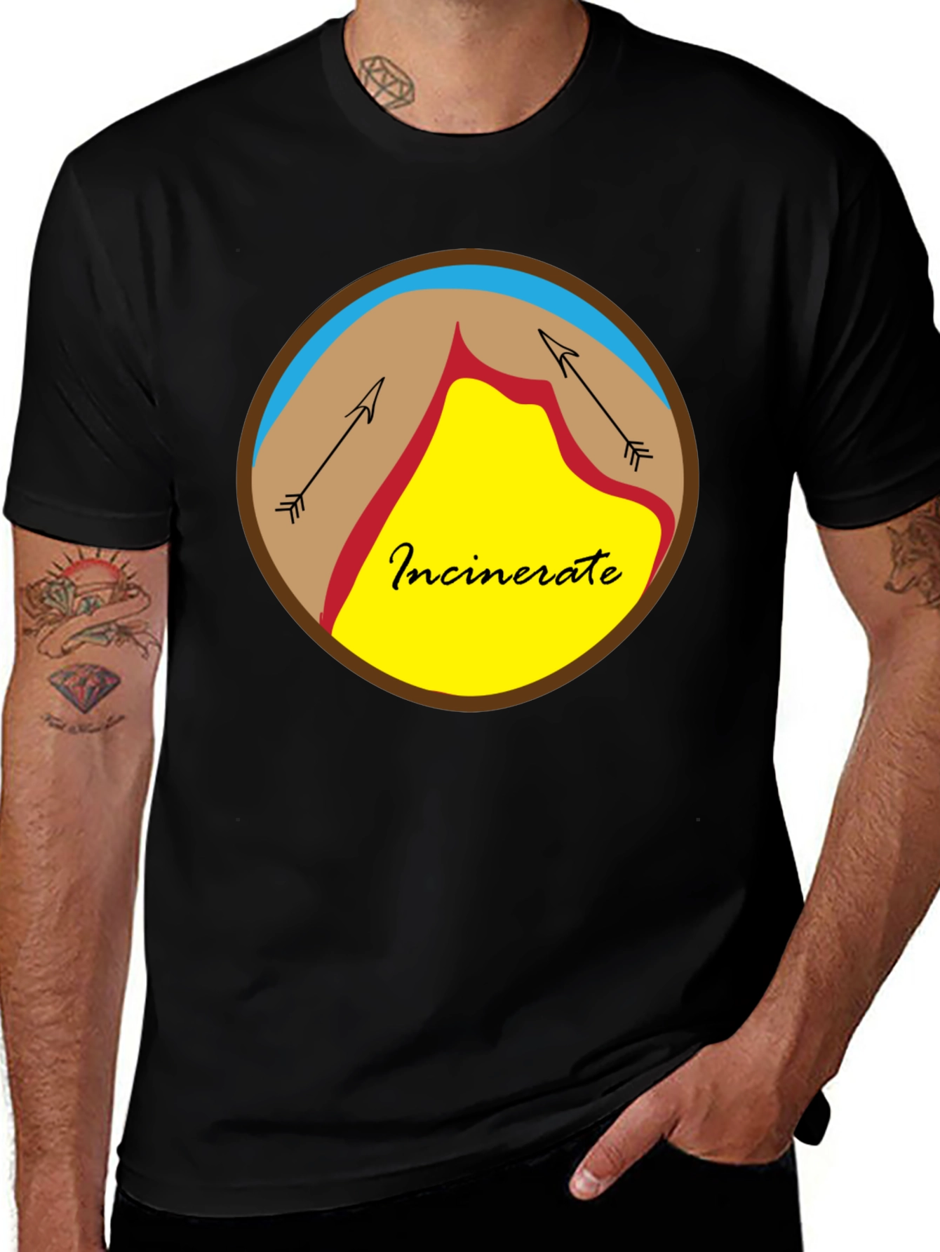 Variant 25 of Incinerate Graphic Tee - Unique Circle Design