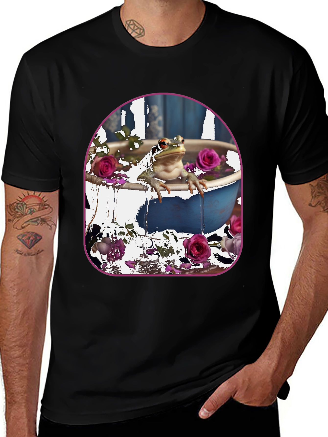 Variant 22 of Frog in Tub Roses T-Shirt
