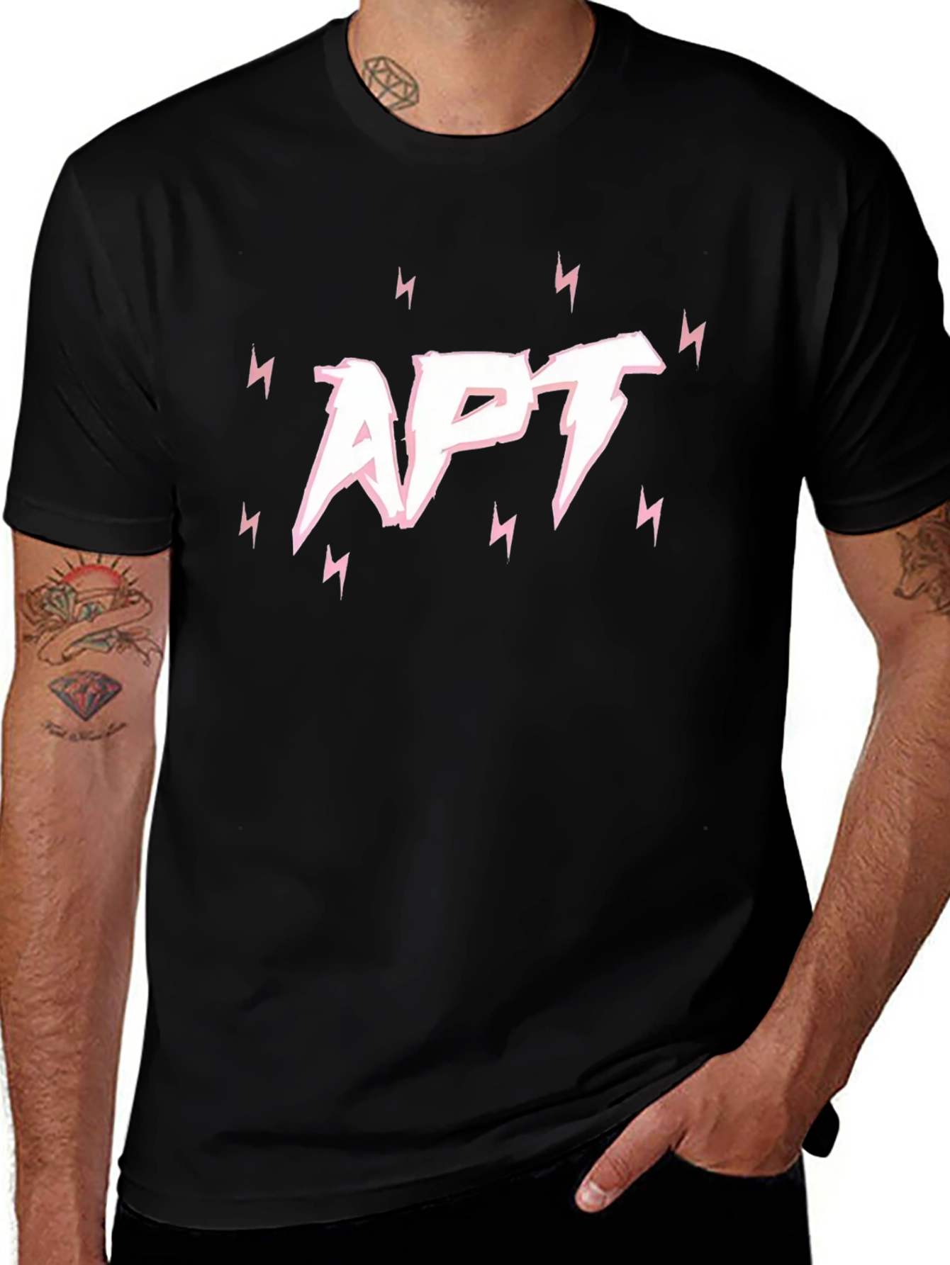 Variant 11 of APT Lightning Bolt Graphic Tee - Black