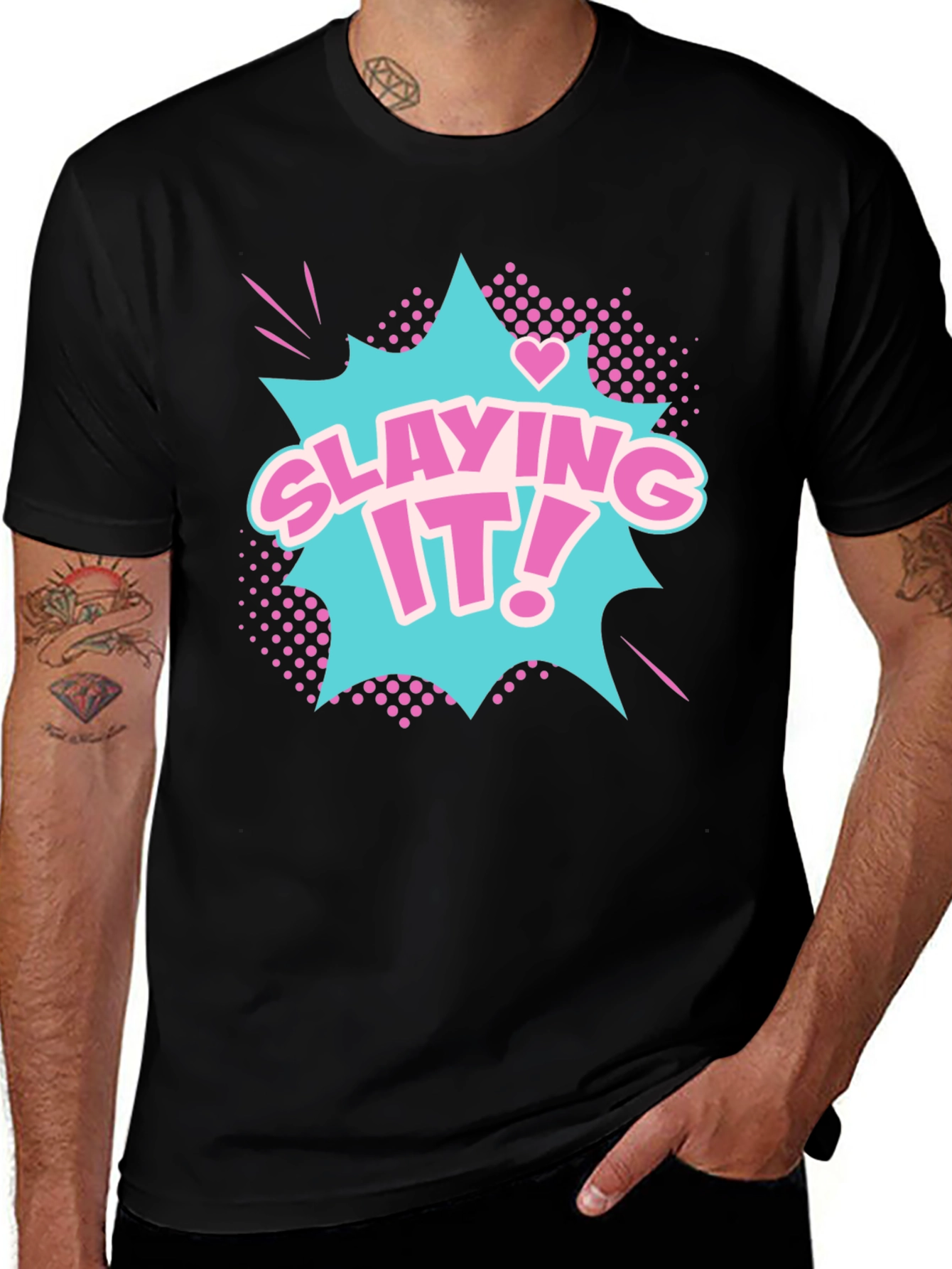 Variant 22 of Slaying It! Graphic Tee - Trendy Black T-Shirt