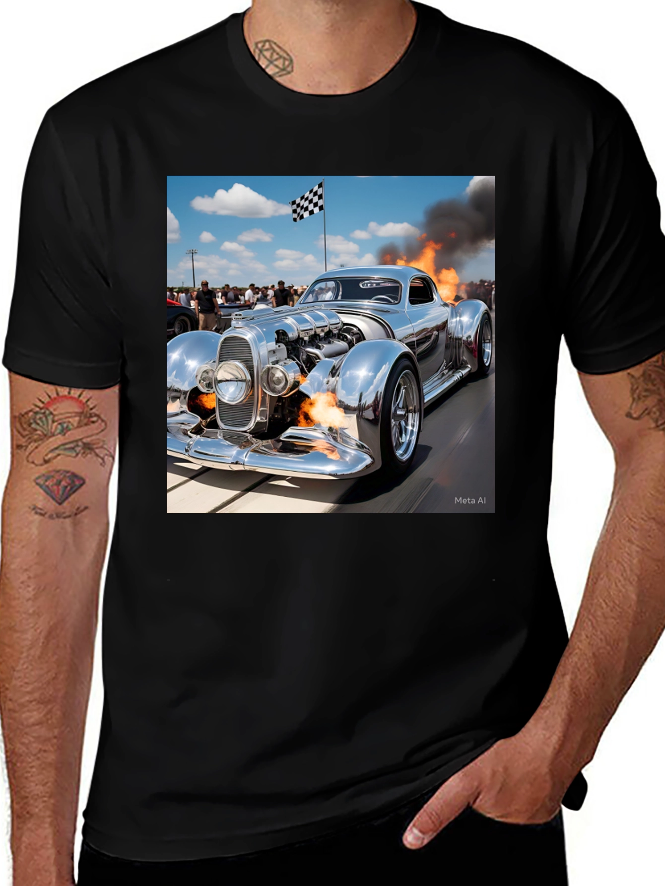 Variant 8 of Chrome Hot Rod T-Shirt