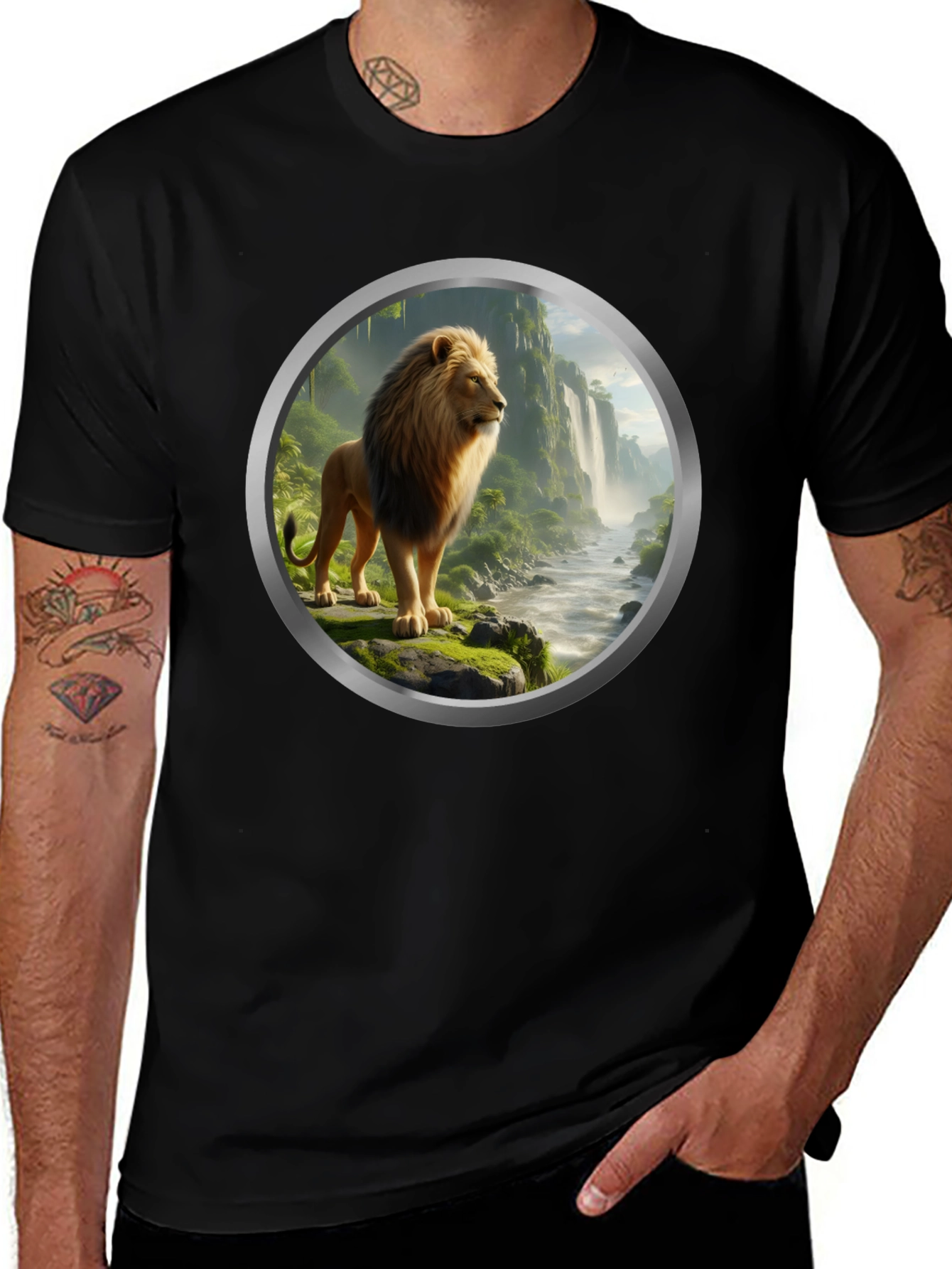 Variant 10 of Lion King Graphic Print Black T-Shirt