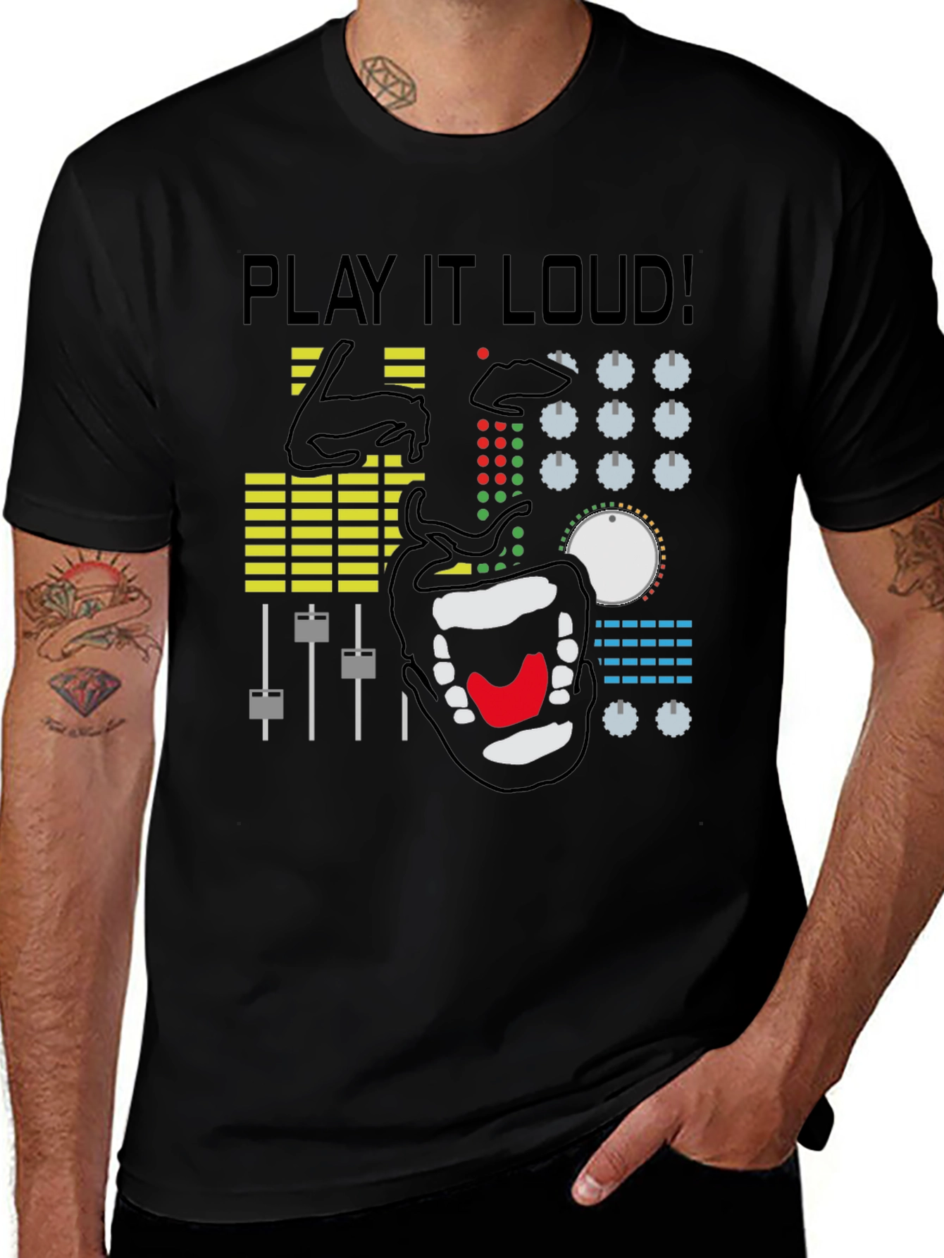 Variant 24 of Play It Loud Graphic Tee - DJ Mixer Shirt