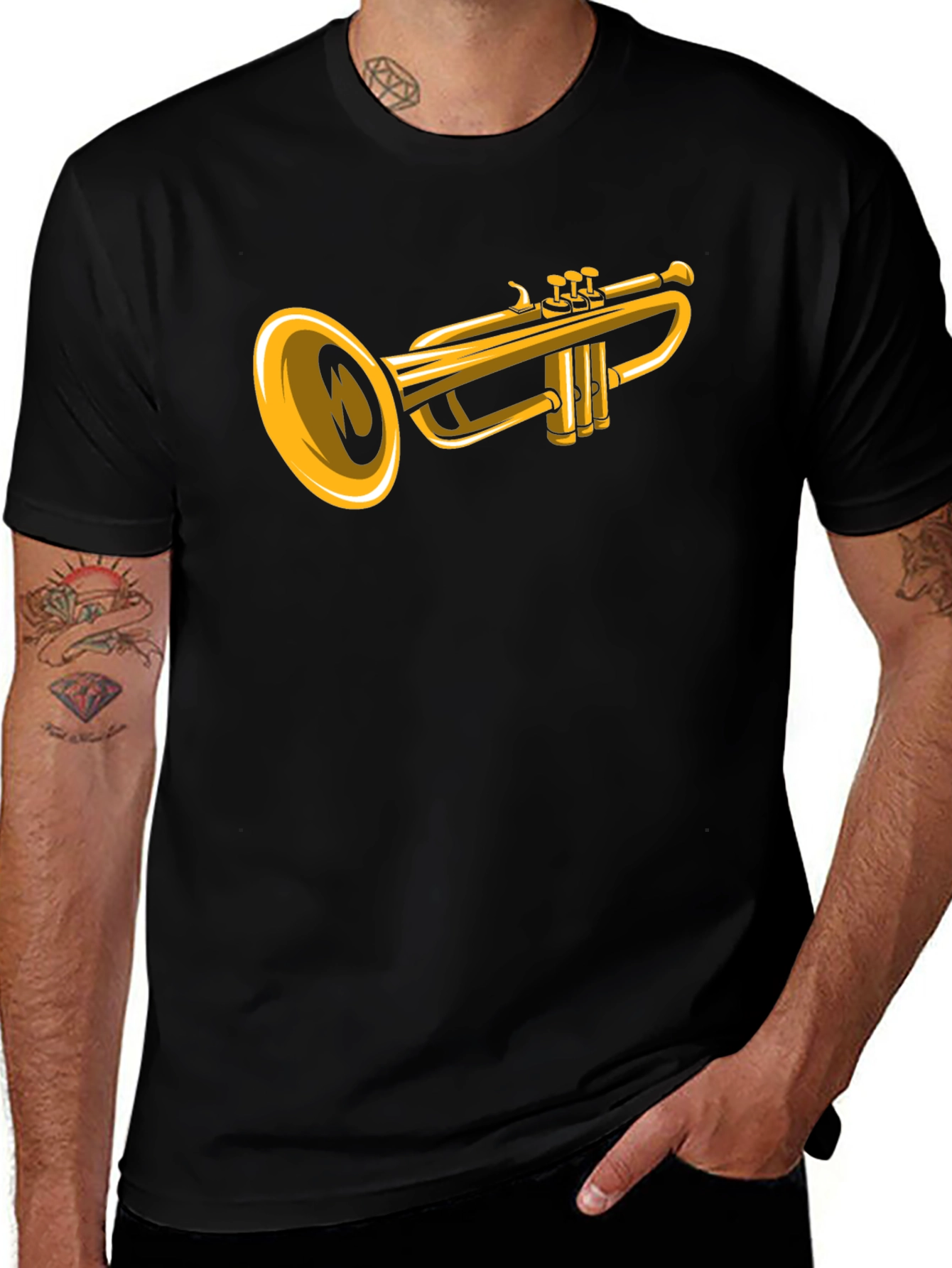 Variant 30 of Trumpet Graphic T-Shirt - Musical Instrument Tee