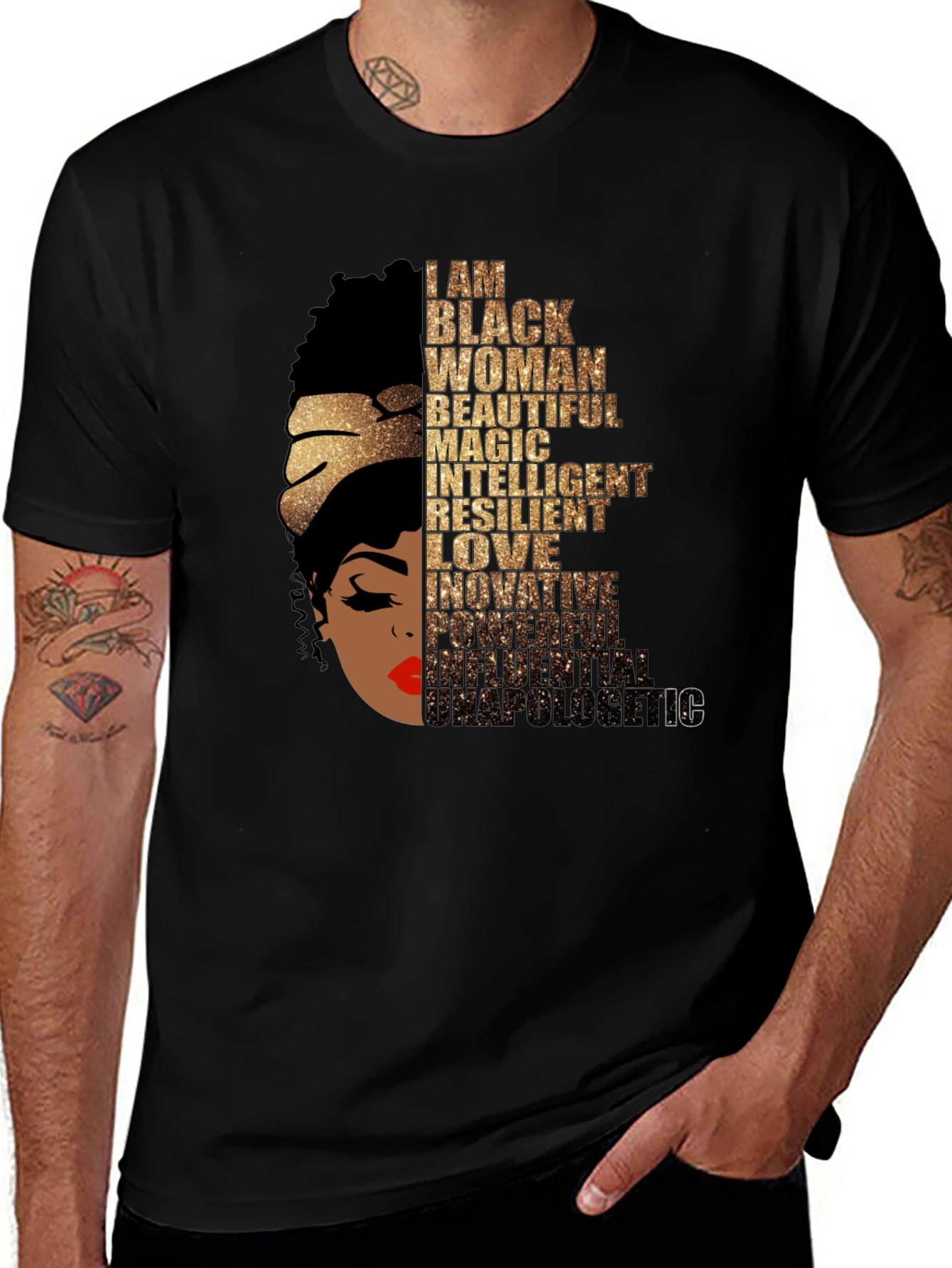Black Woman Magic Graphic Tee - Empowering Design