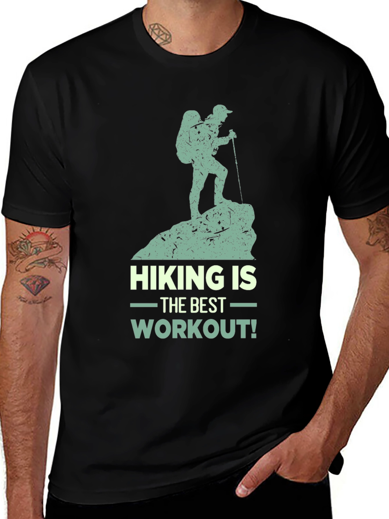 Variant 6 of Hiking Is The Best Workout Black T-Shirt