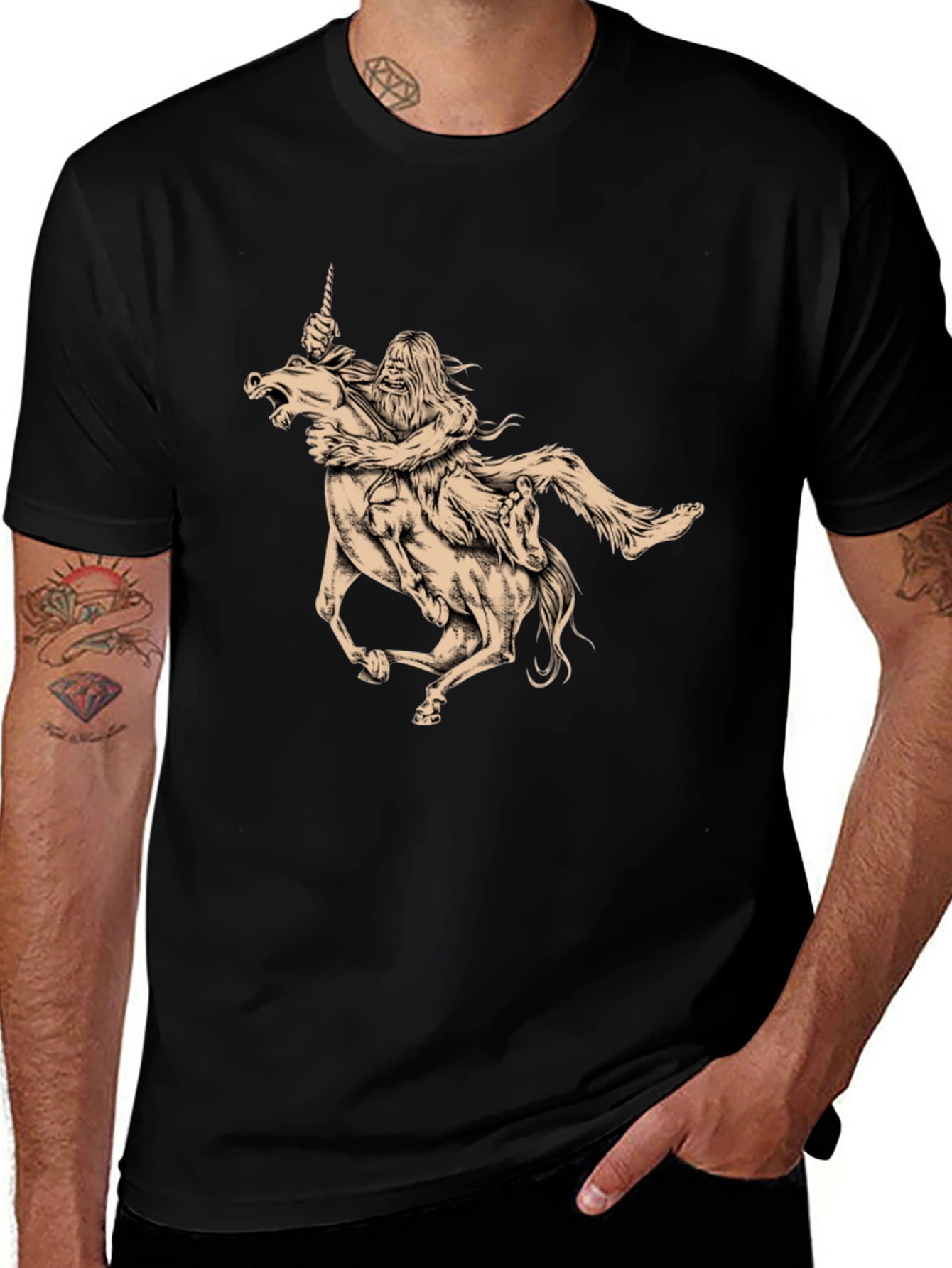 Variant 14 of Bigfoot Riding a Unicorn Graphic Tee