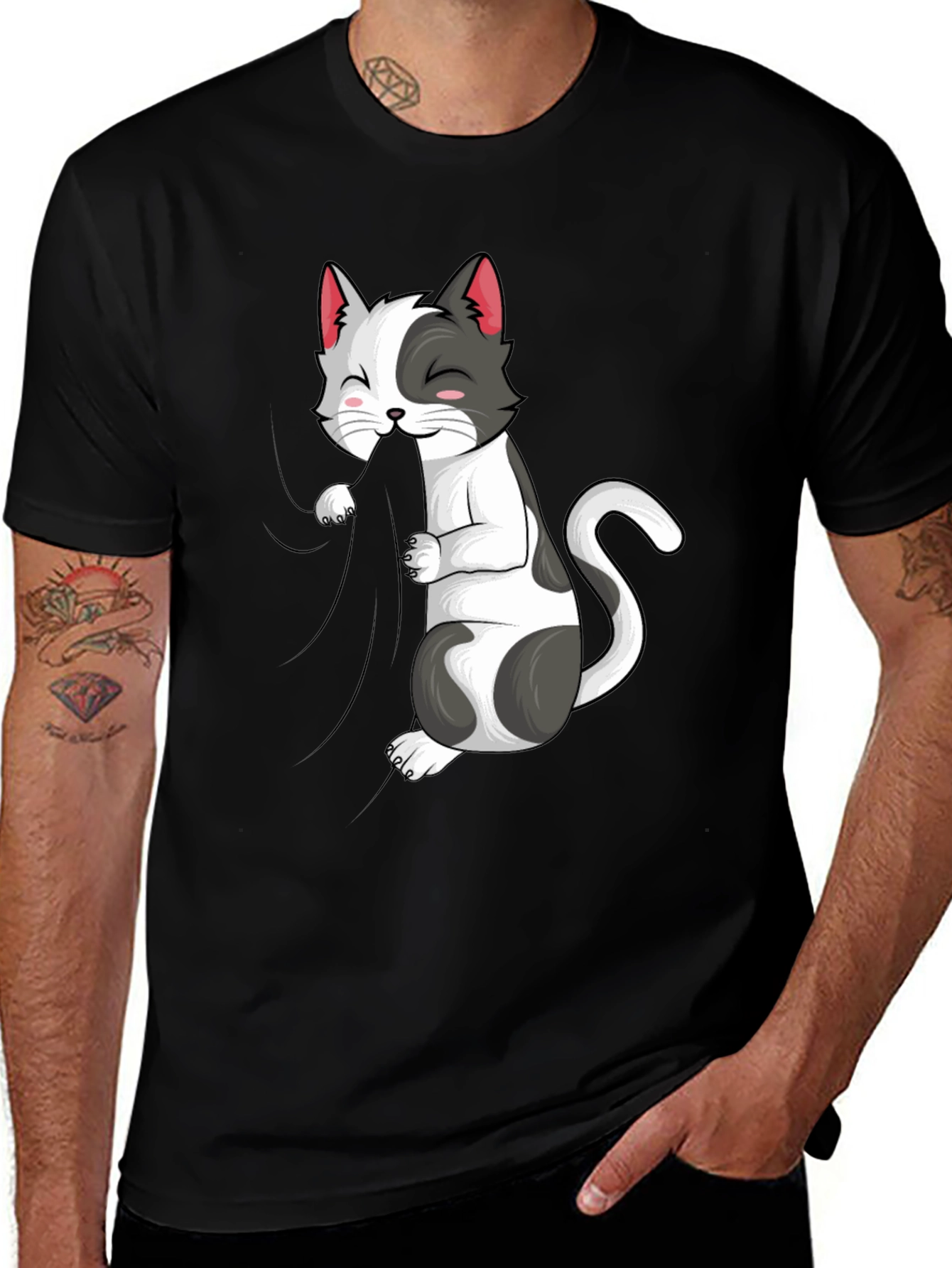Variant 27 of Cat Graphic Tee - Playful Kitten Design