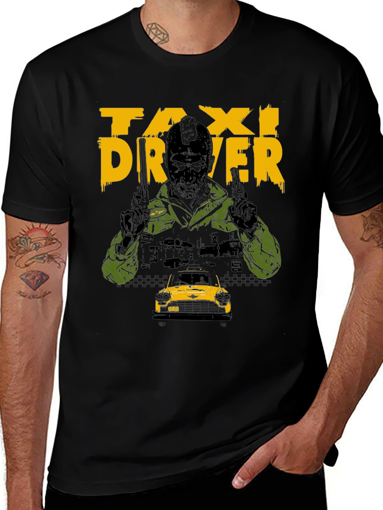 Variant 16 of Taxi Driver Graphic Print Black T-Shirt