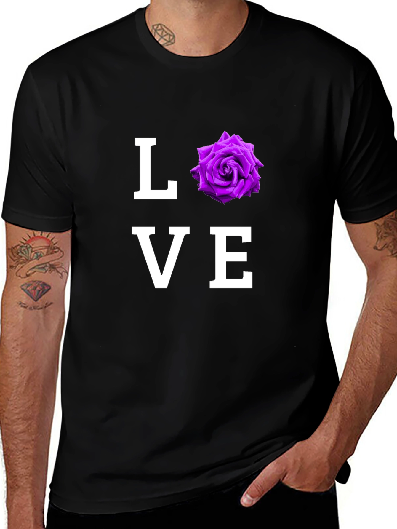 Variant 20 of Love Rose Graphic T-Shirt - Black
