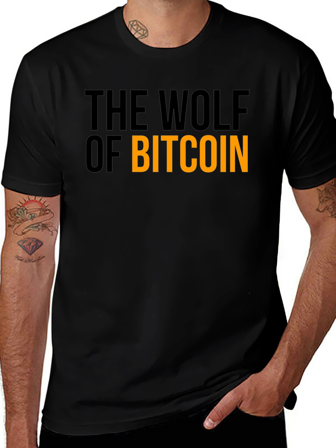 Variant 13 of The Wolf of Bitcoin Black T-Shirt