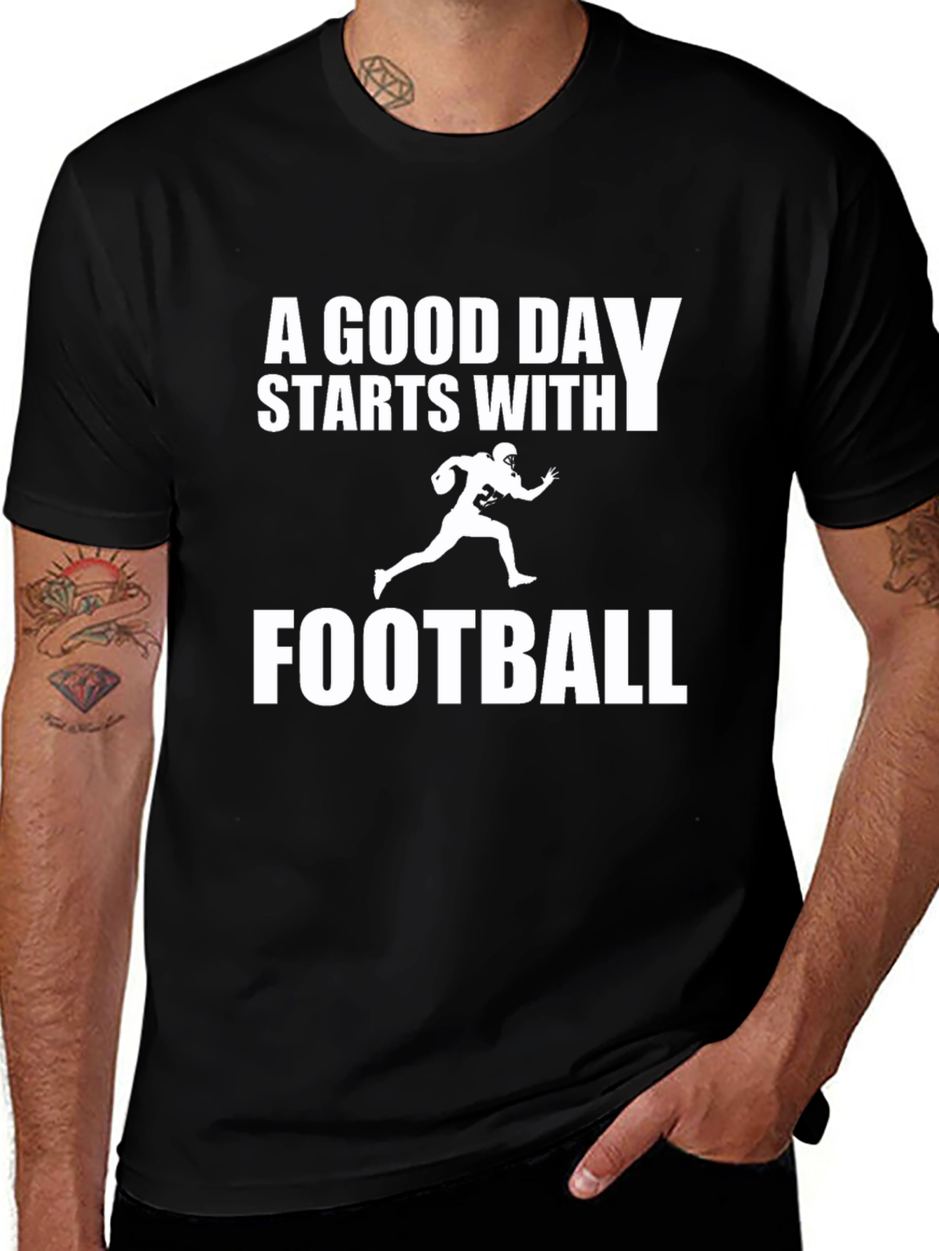 Variant 10 of A Good Day Starts With Football Graphic T-Shirt