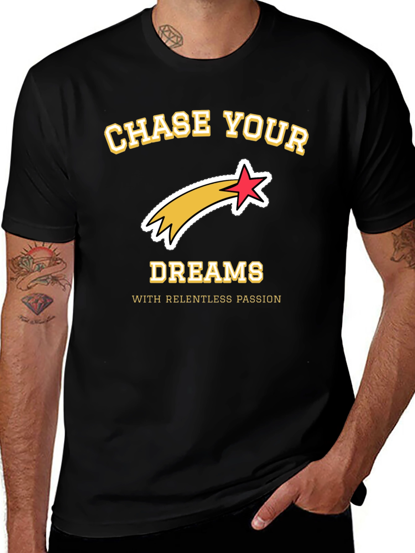 Variant 28 of Chase Your Dreams Black Graphic Tee
