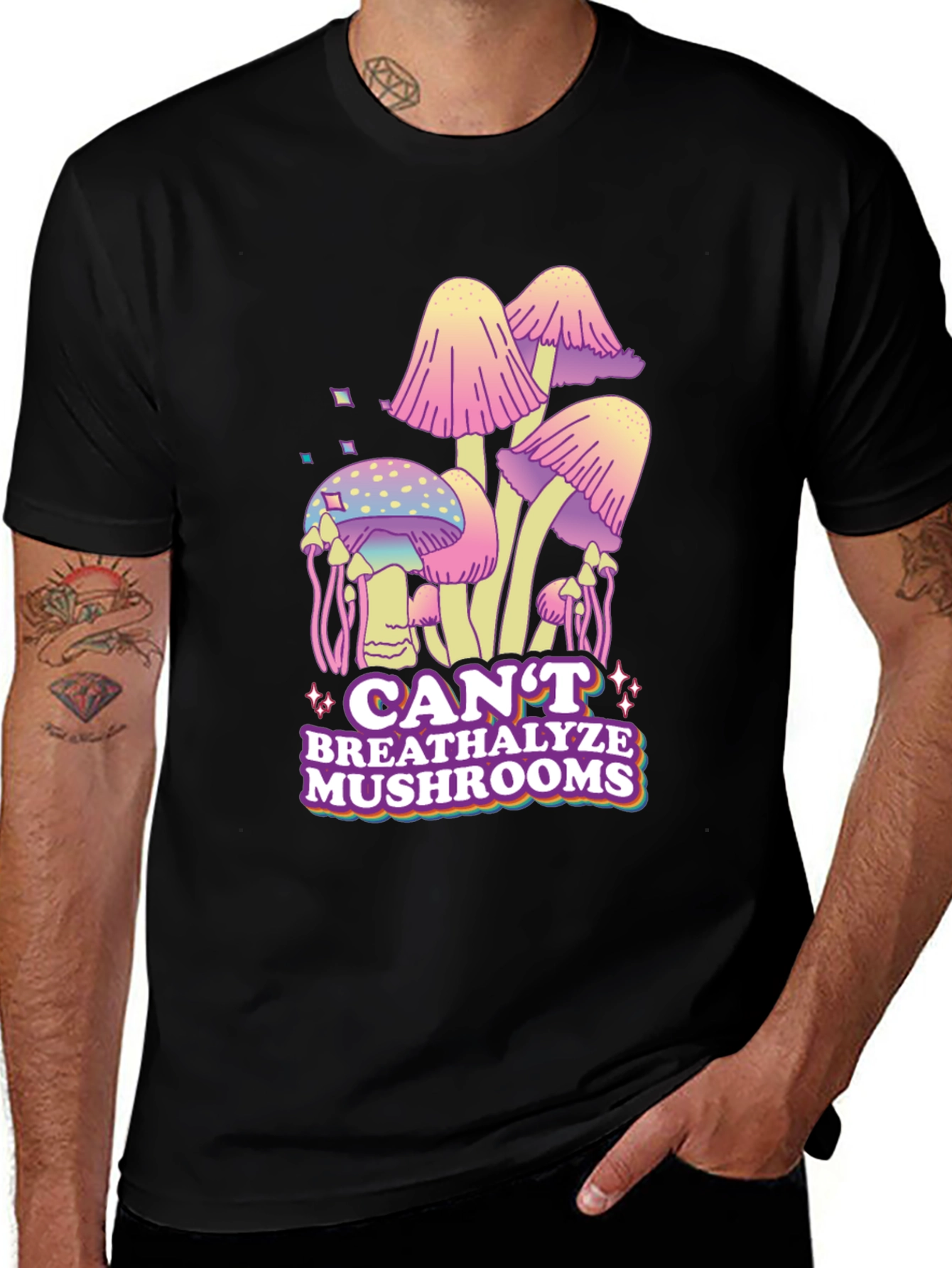 Variant 29 of Can't Breathalyze Mushrooms Graphic Tee