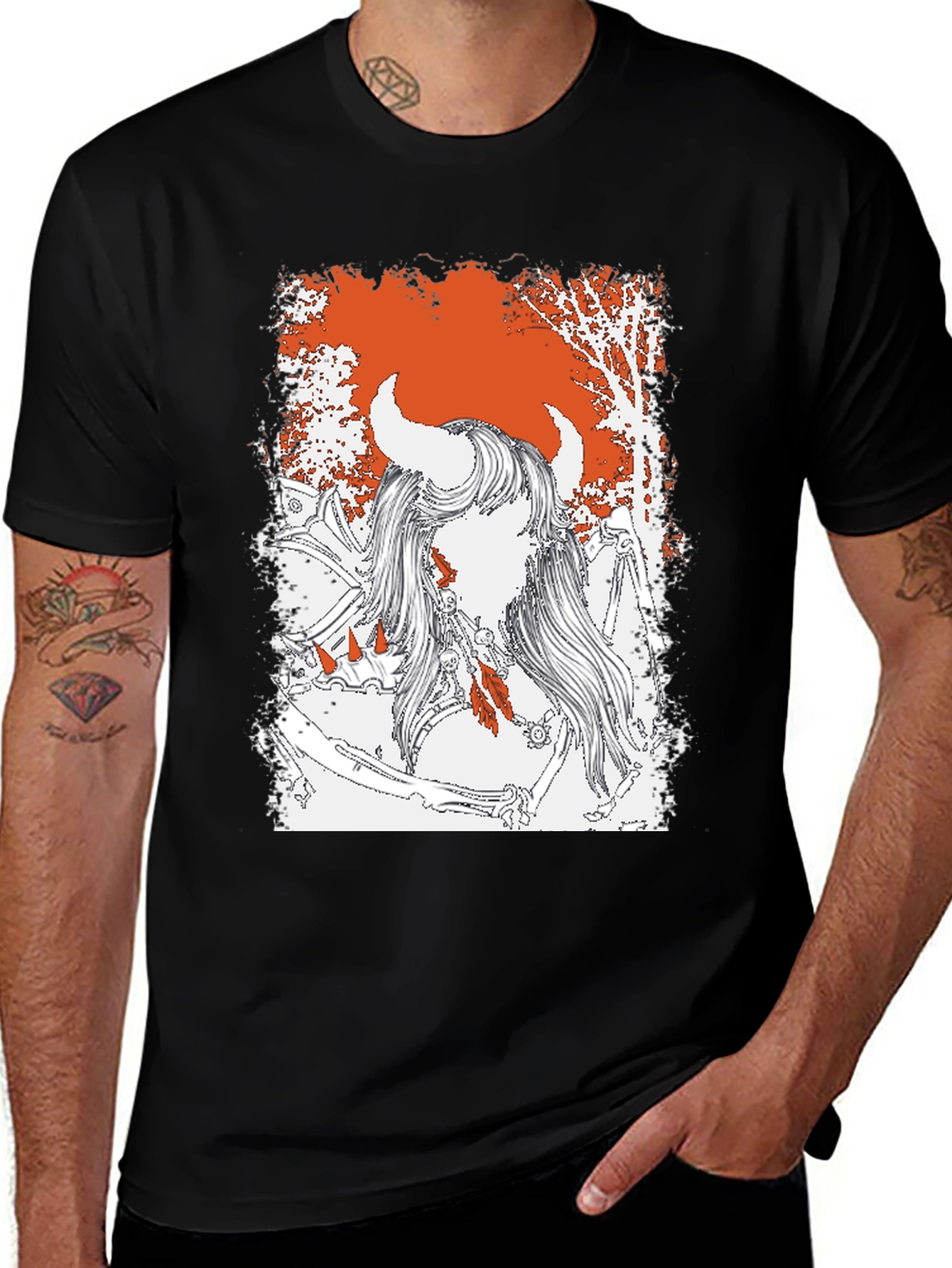Variant 20 of Mythical Warrior Graphic Tee - Black Unisex T-Shirt