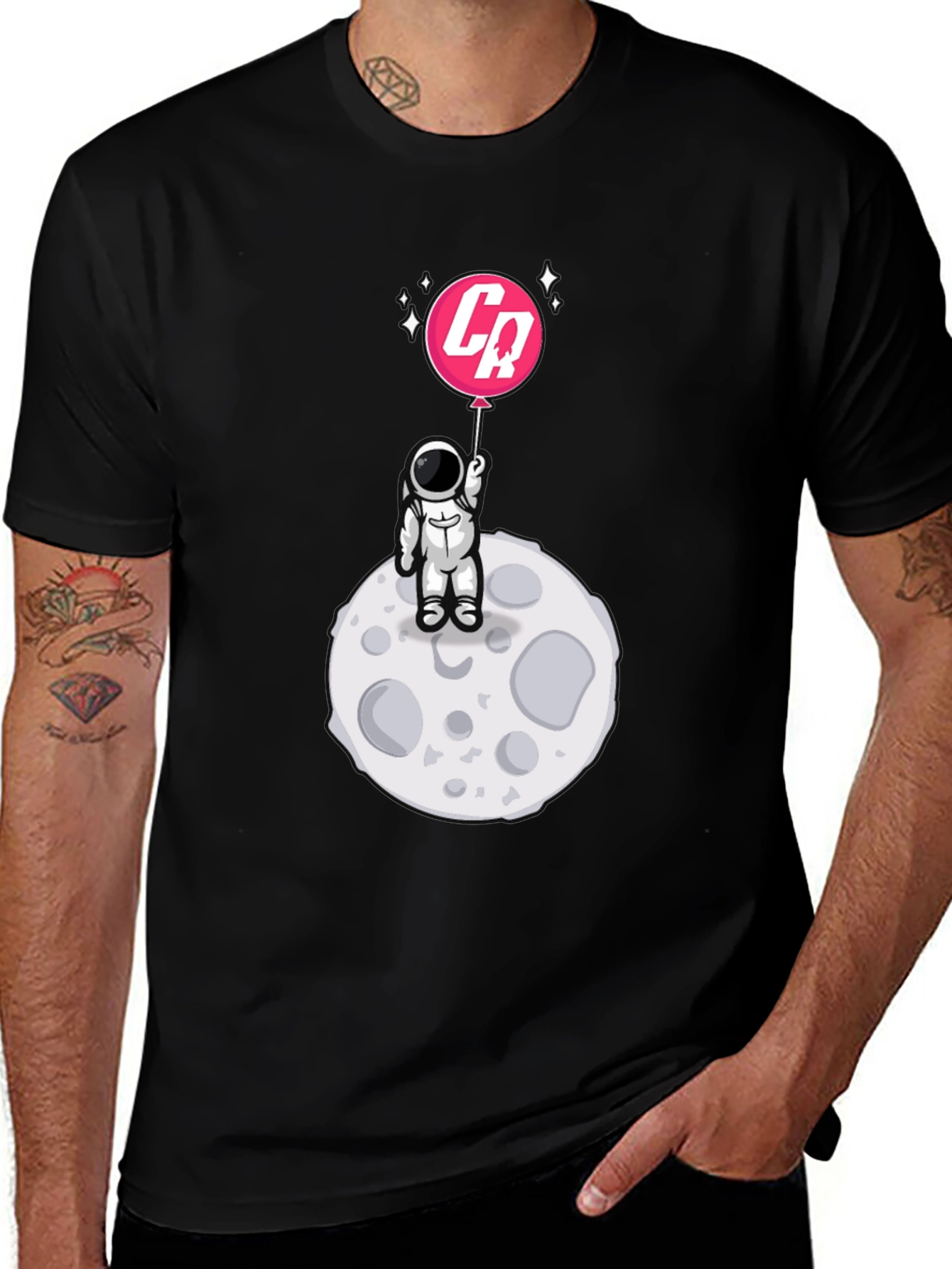 Variant 17 of Astronaut on Moon T-Shirt