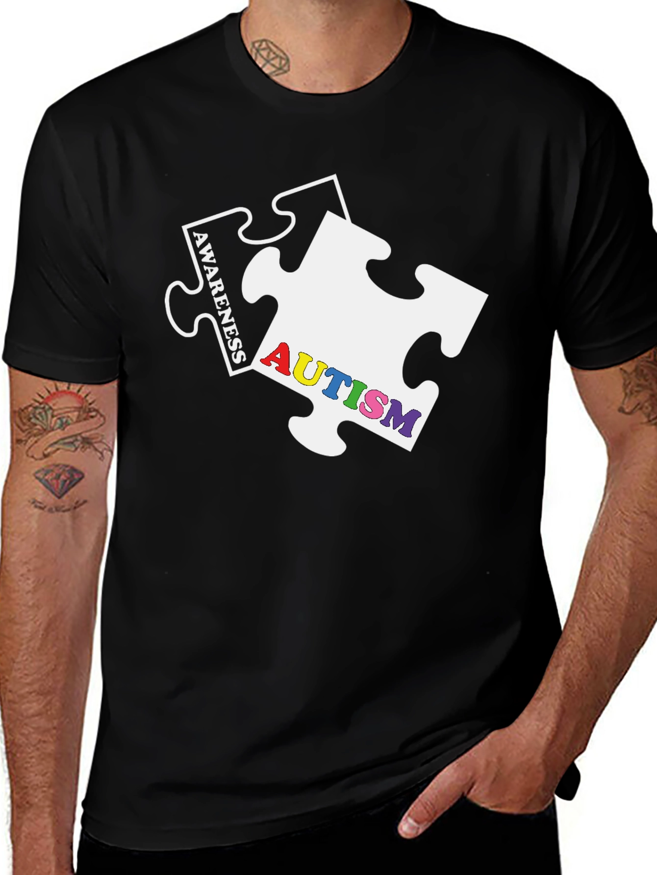 Variant 19 of Autism Awareness Puzzle Piece Graphic T-Shirt