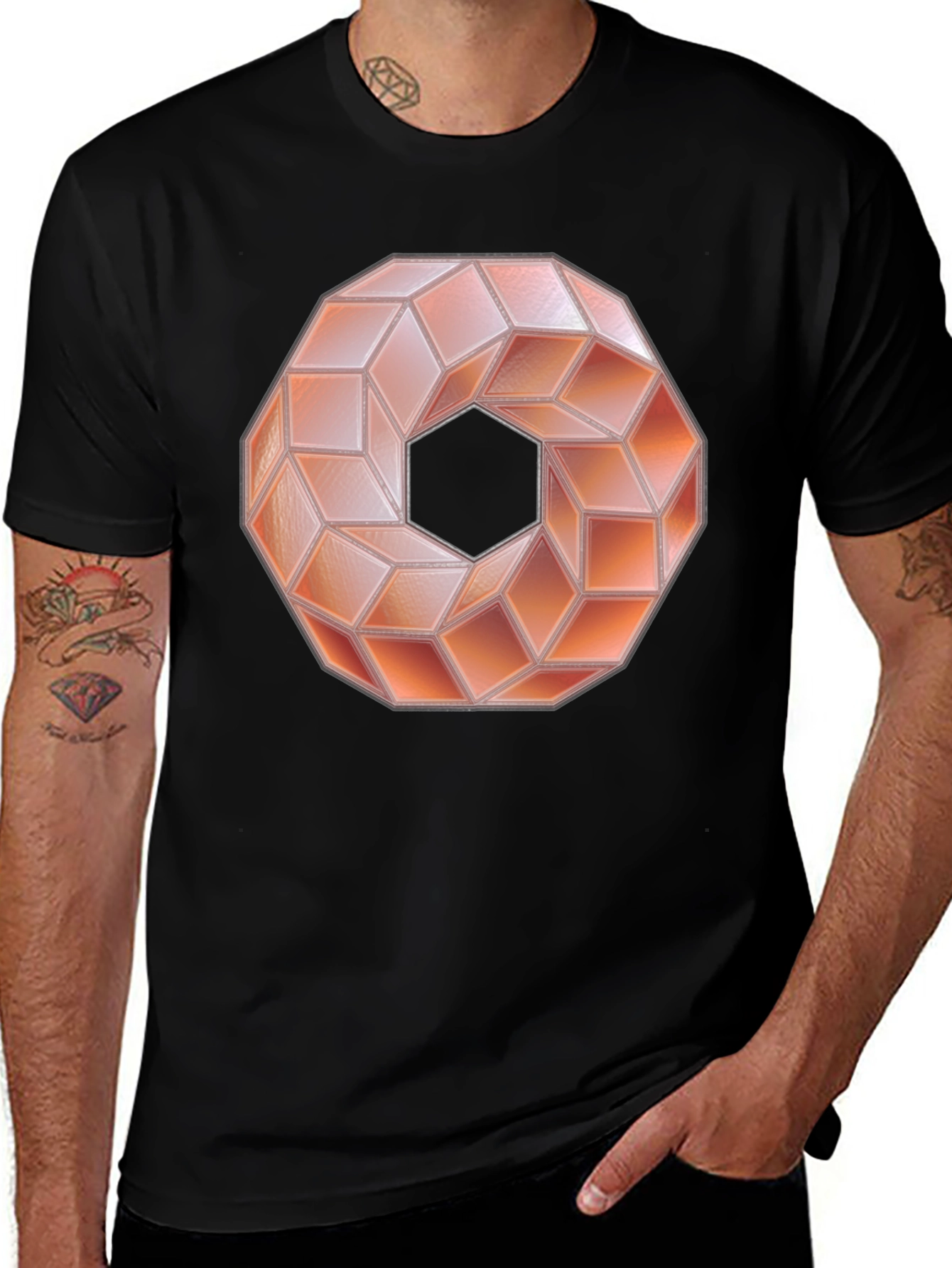 Variant 8 of Geometric Illusion Graphic Tee - Modern Abstract Design
