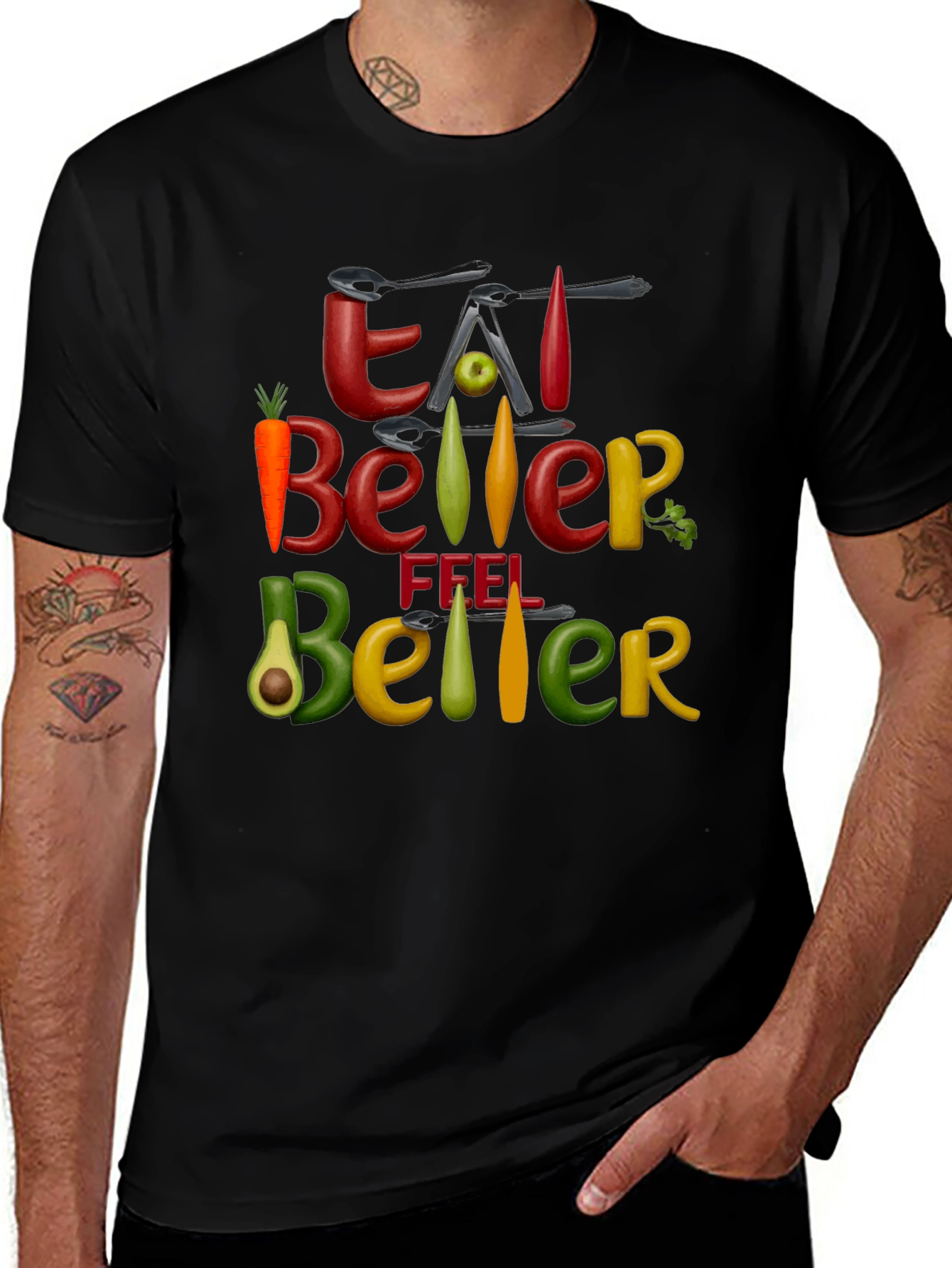 Variant 9 of Eat Better Feel Better Graphic Tee