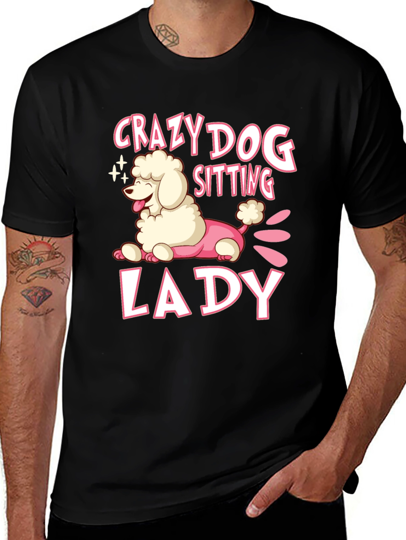 Crazy Dog Lady T-Shirt, Cute Poodle Graphic Tee