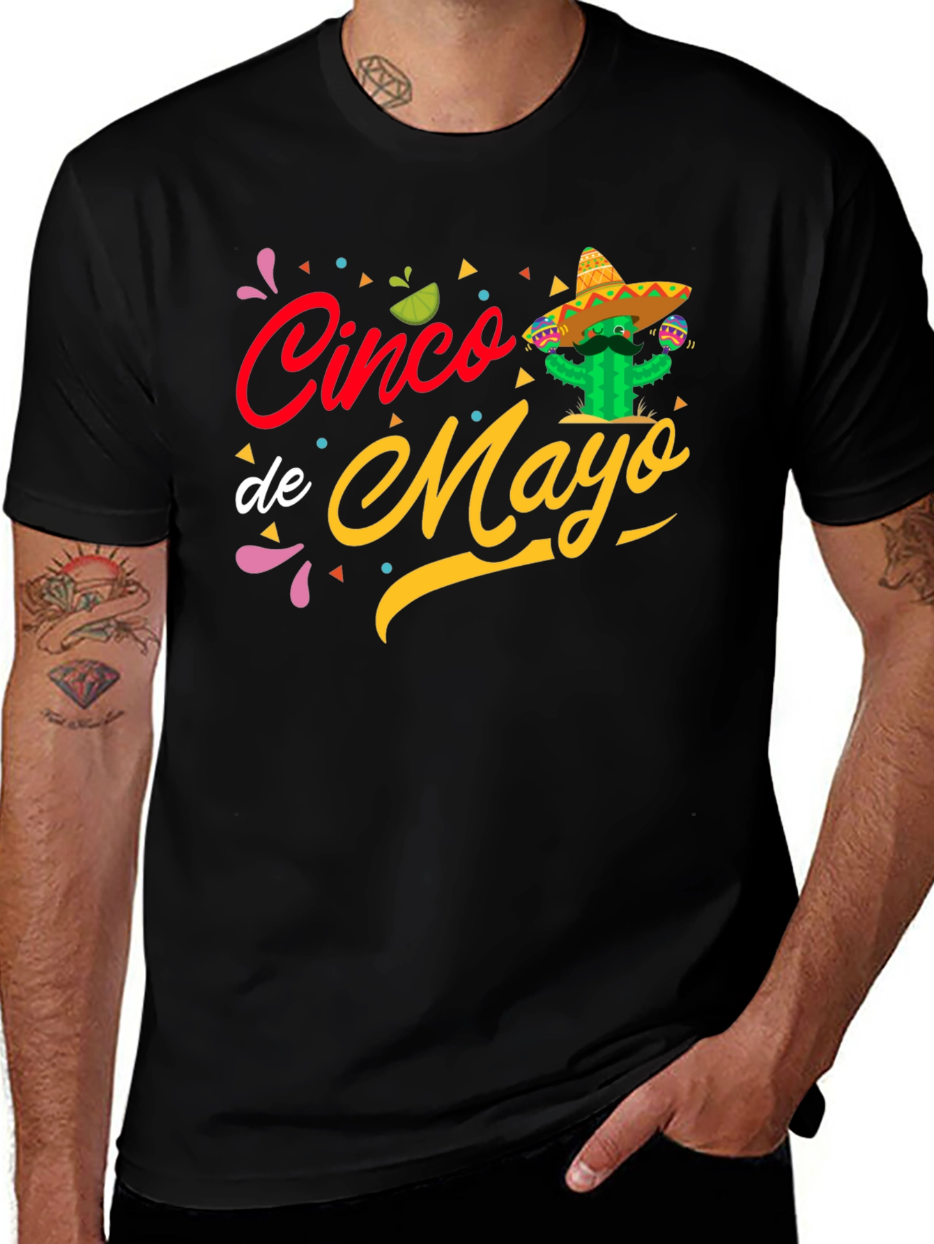 Cinco De Mayo Cactus T-Shirt - Black