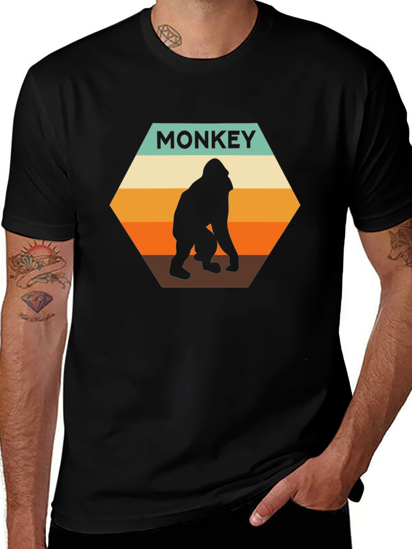 Variant 7 of Retro Monkey T-Shirt - Vintage Ape Graphic Tee