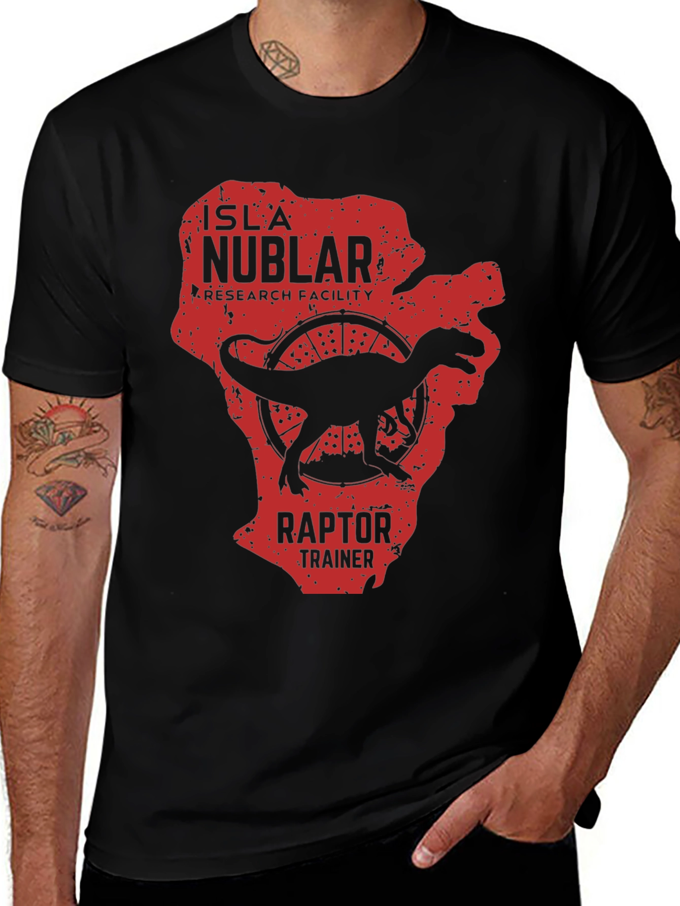 Variant 6 of Isla Nublar Raptor Trainer Graphic Tee - Black