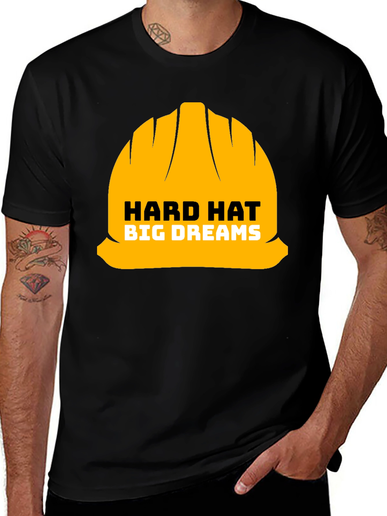 Hard Hat Big Dreams Graphic Tee - Construction Worker T-Shirt