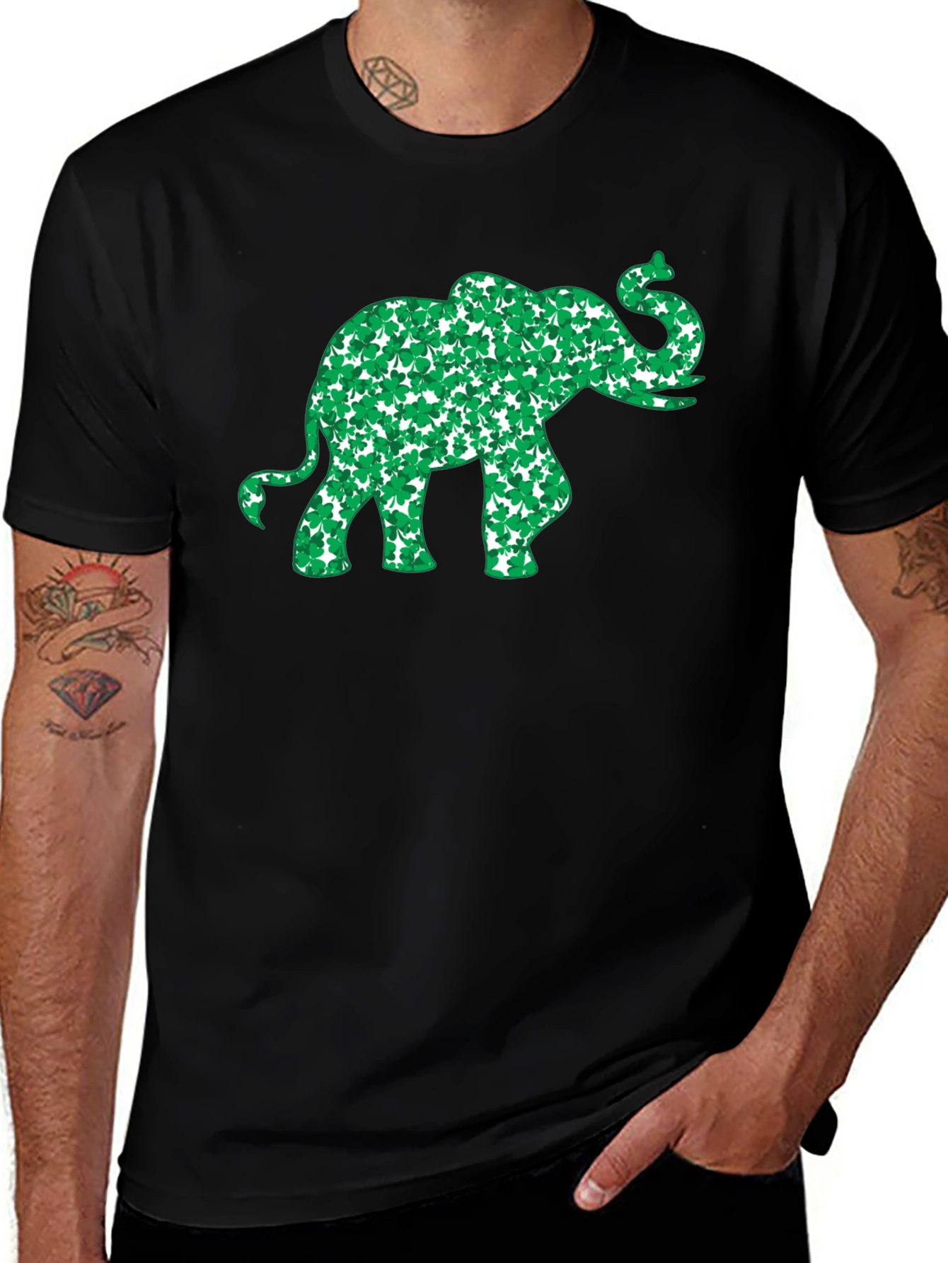 Variant 21 of St. Patrick's Day Elephant Clover T-Shirt
