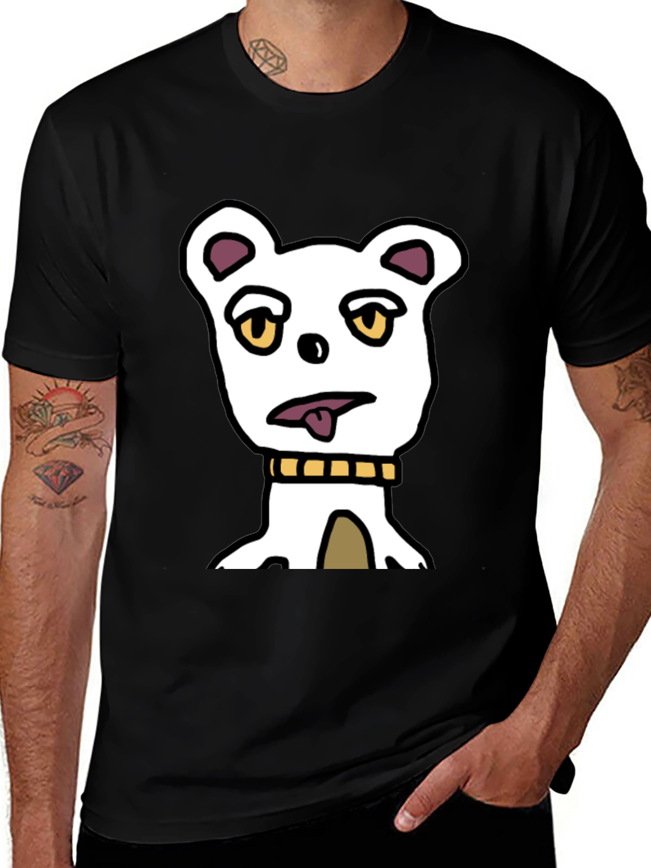 Variant 2 of Funny Dog Graphic T-Shirt - Black