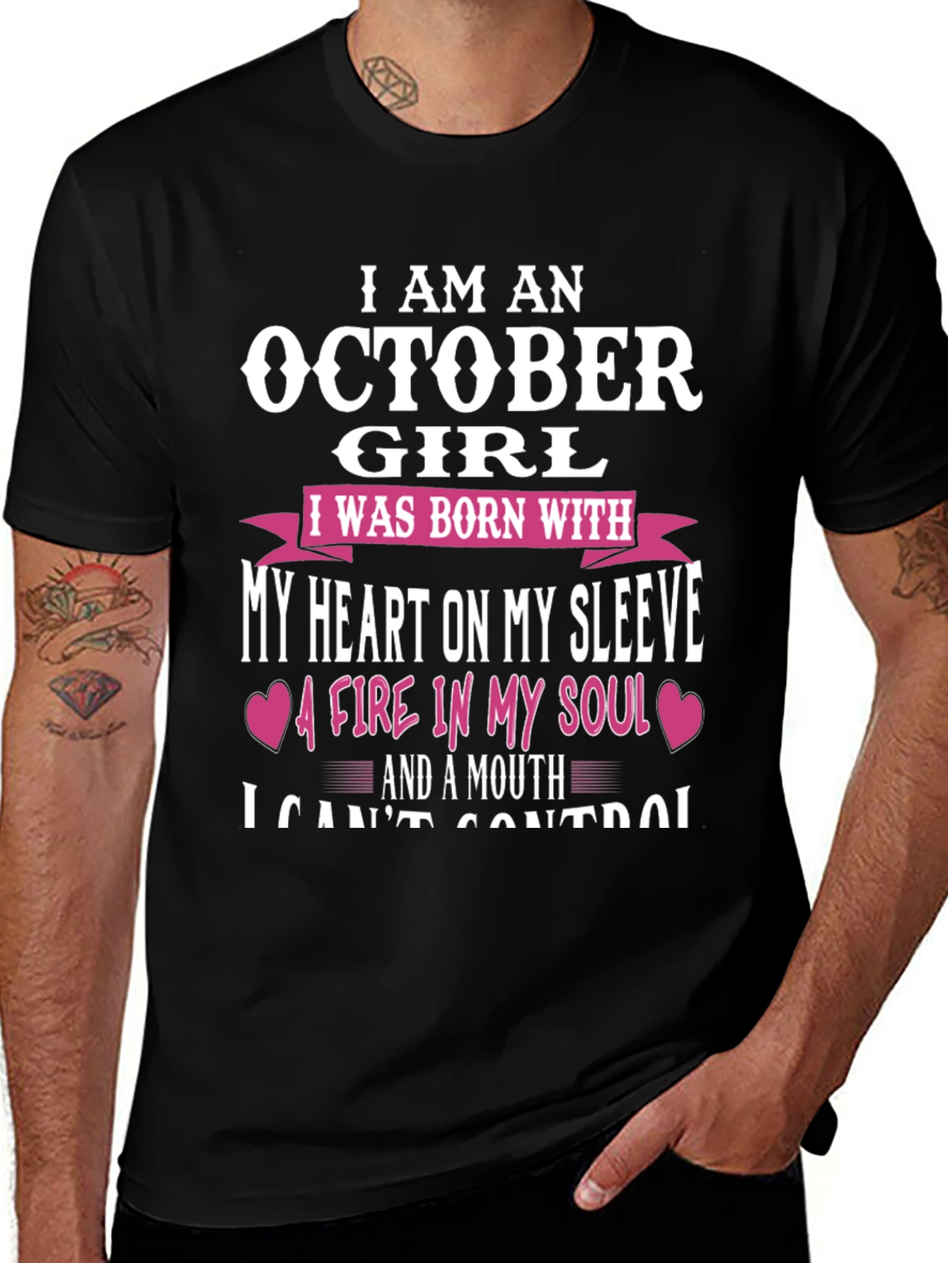 October Girl T-Shirt - Heart on Sleeve, Fire in Soul