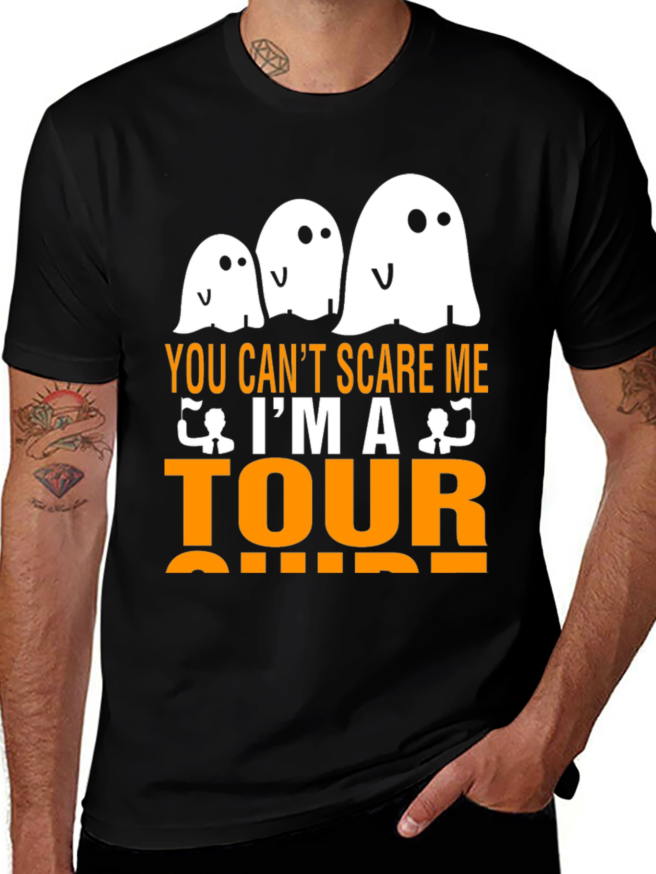 Variant 21 of Funny Halloween Tour Guide Ghost T-Shirt