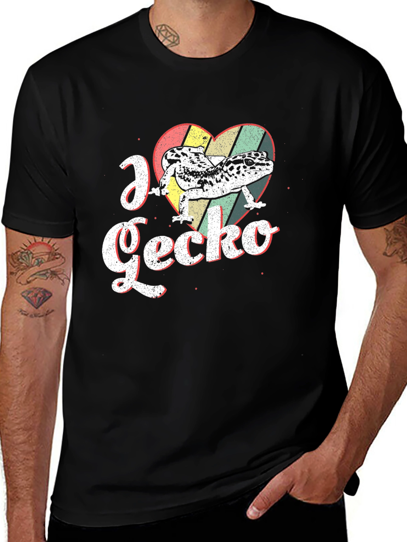 Variant 20 of I Love Gecko Black T-Shirt