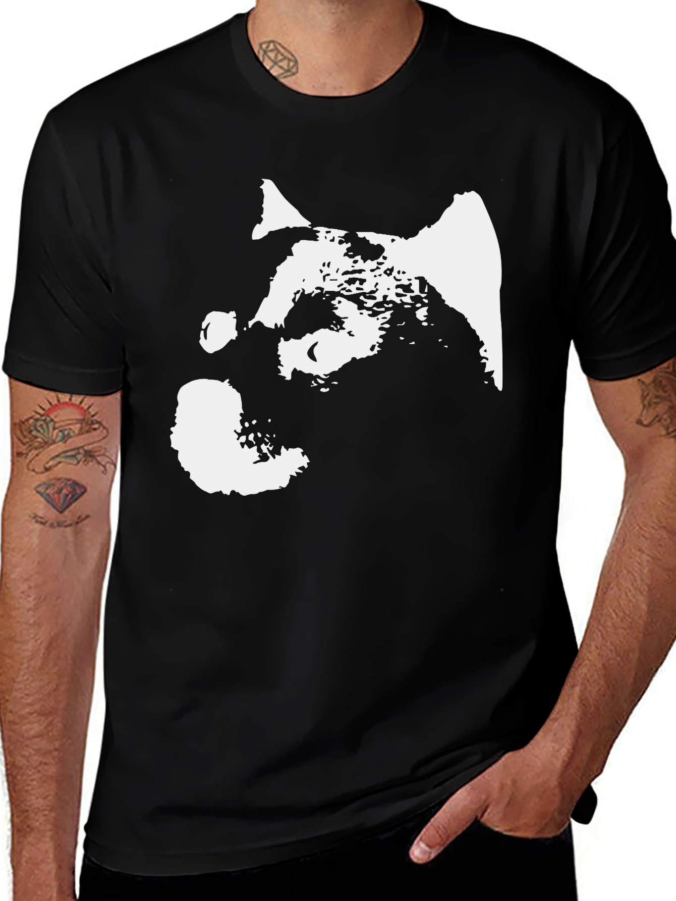 Variant 12 of Abstract Dog Graphic Black T-Shirt