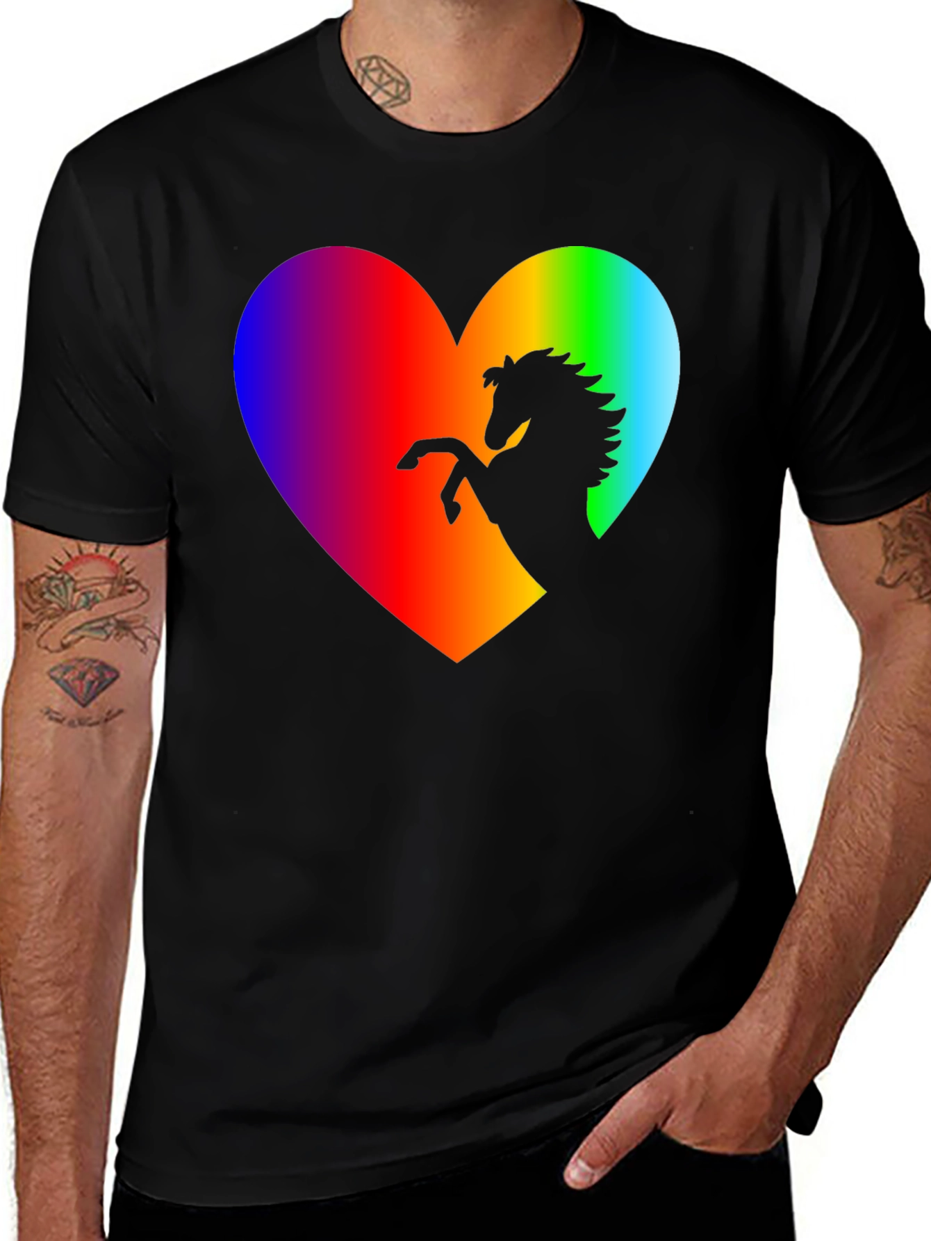 Variant 24 of Rainbow Heart Horse Graphic Tee